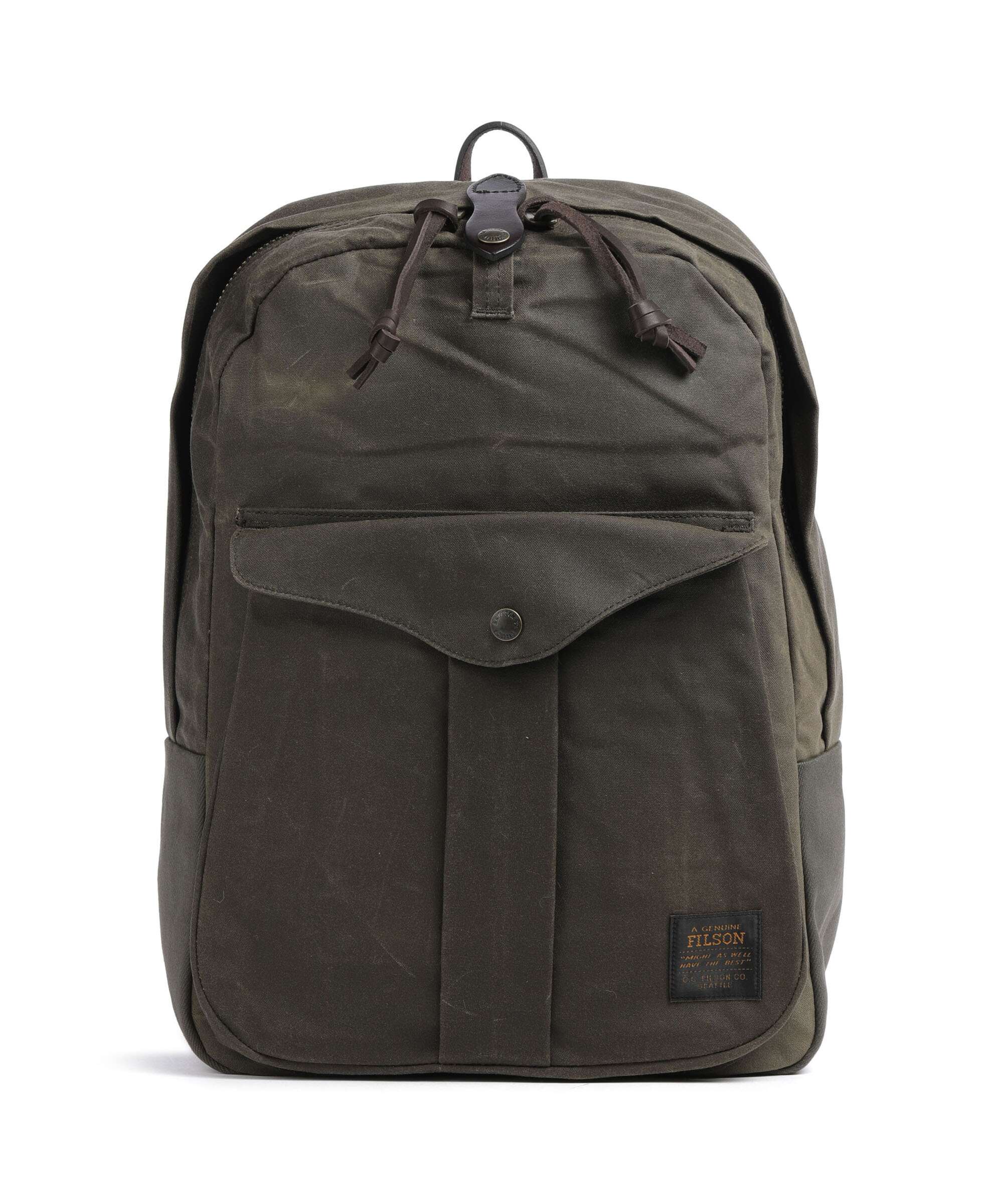 Filson Oil Finish Tin Cloth Journeyman Backpack otter green