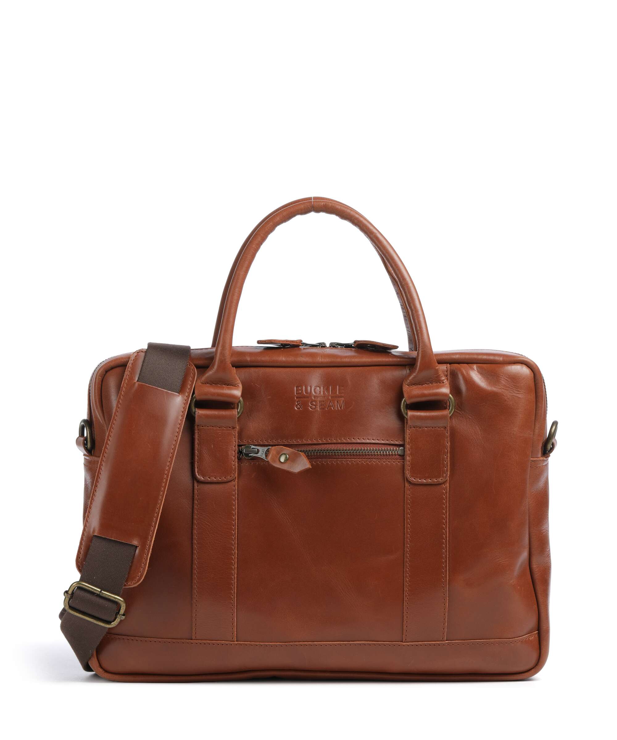 Buckle & Seam Everett Briefcase cognac