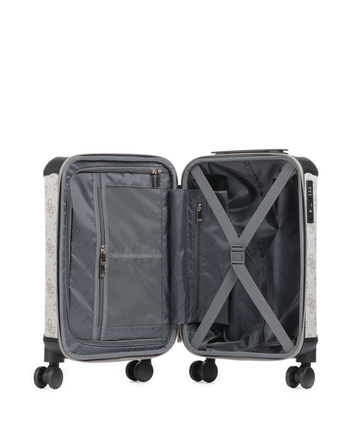 Guess Berta 4G Logo Spinner (4 wheels) dark taupe logo