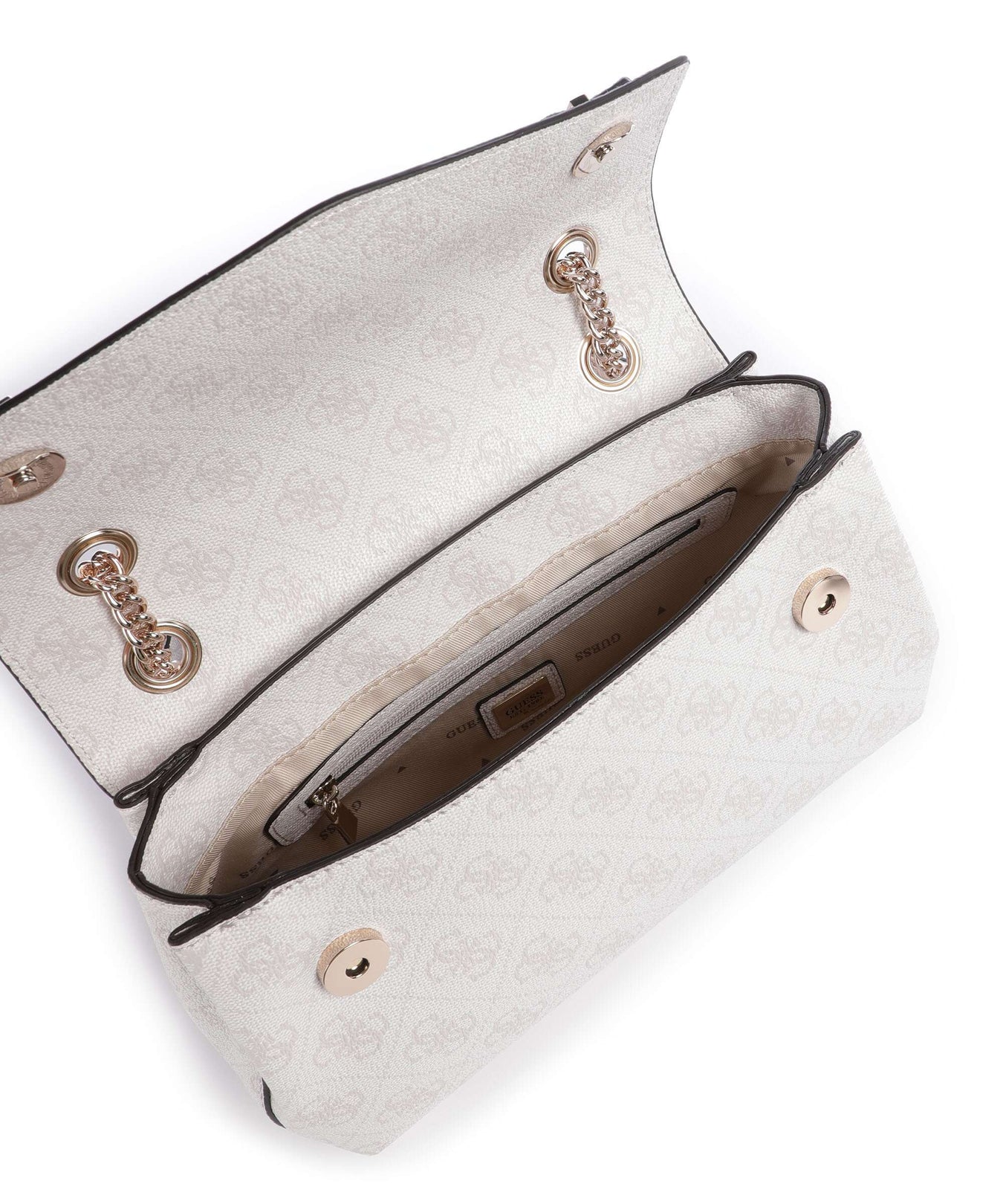 Guess Katya 4G Logo Shoulder bag white logo