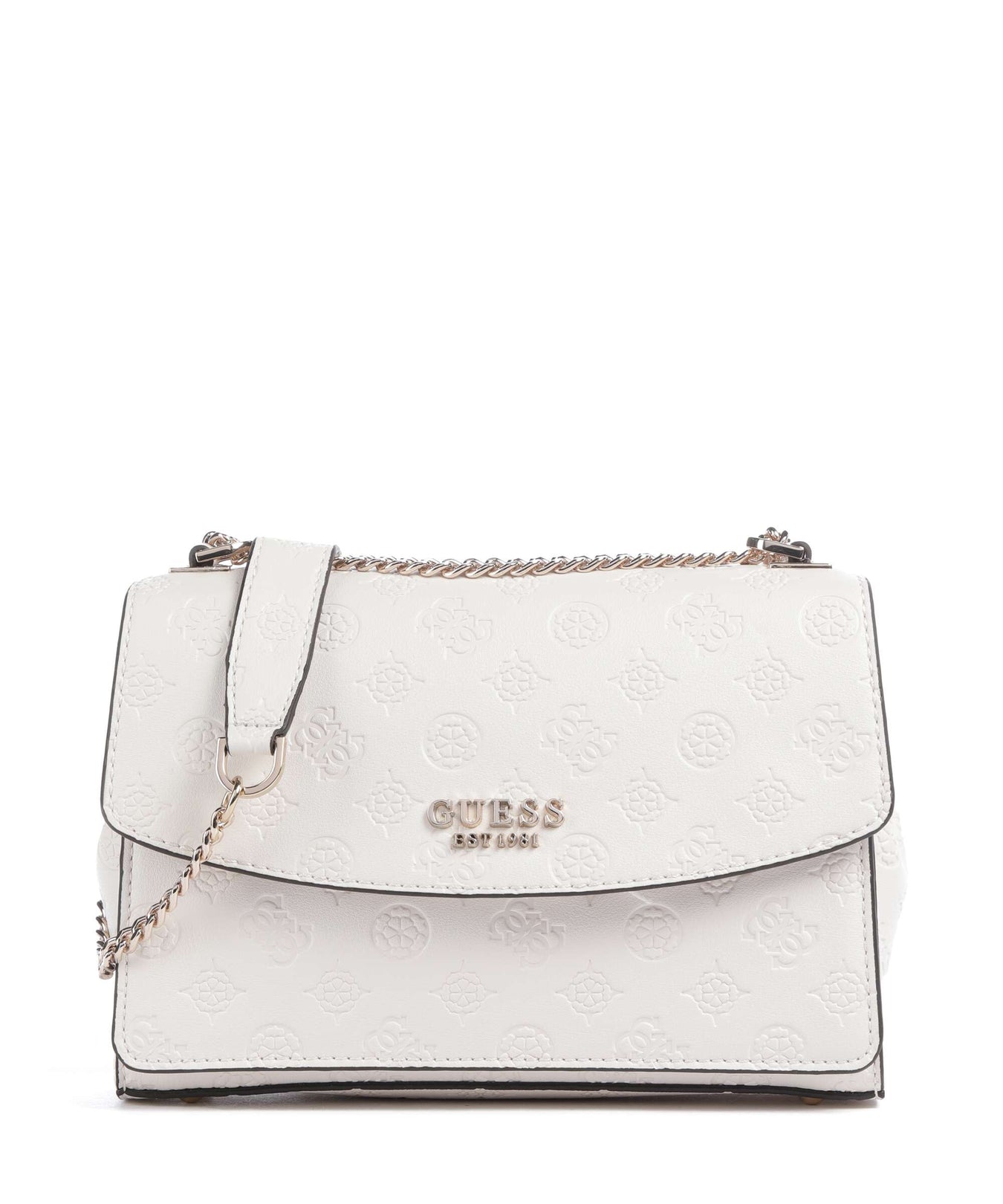 Guess Phoebe Peony Debossed Shoulder bag offwhite logo