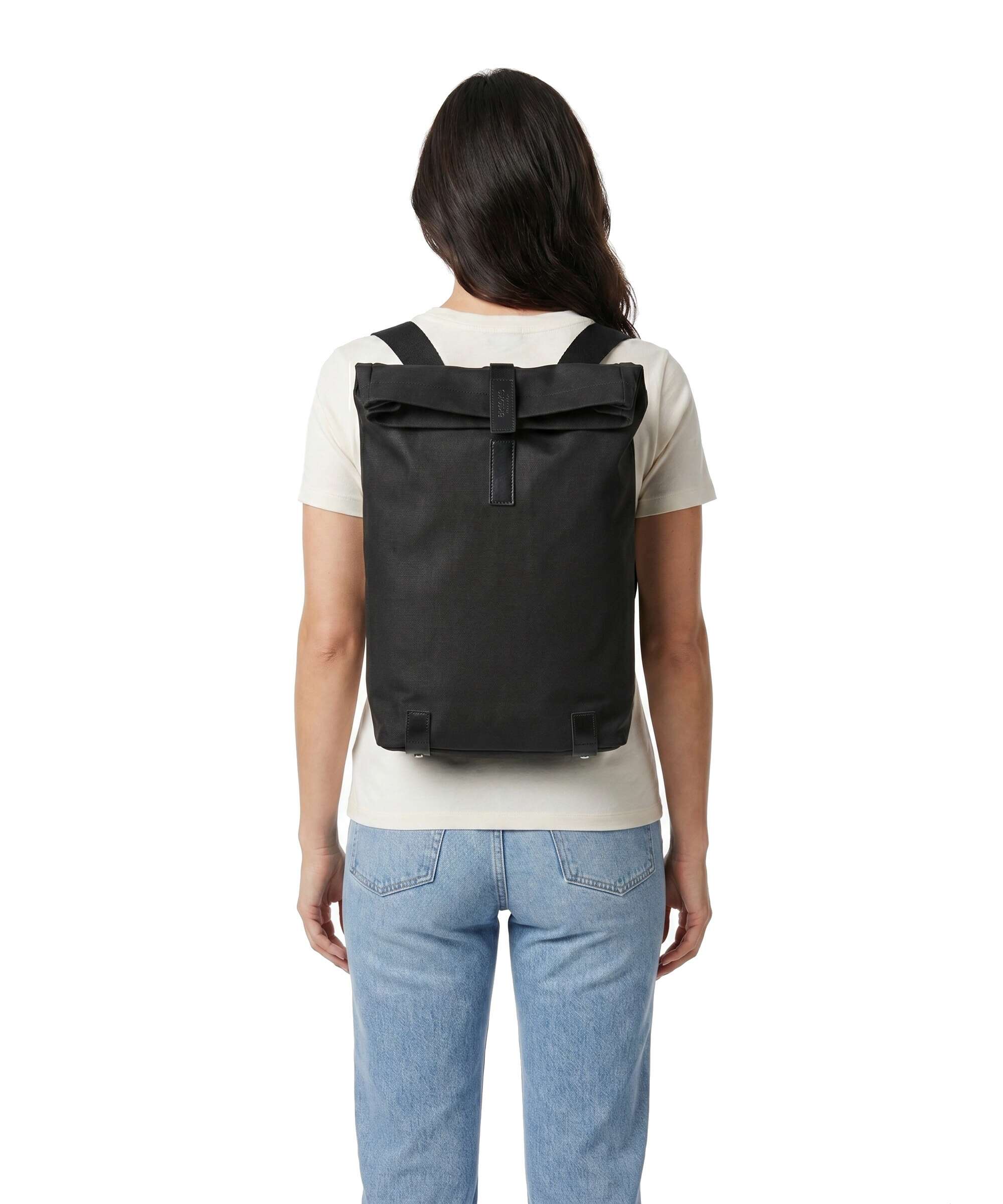 Brooks England Pickwick Cotton Canvas Small Rolltop backpack black