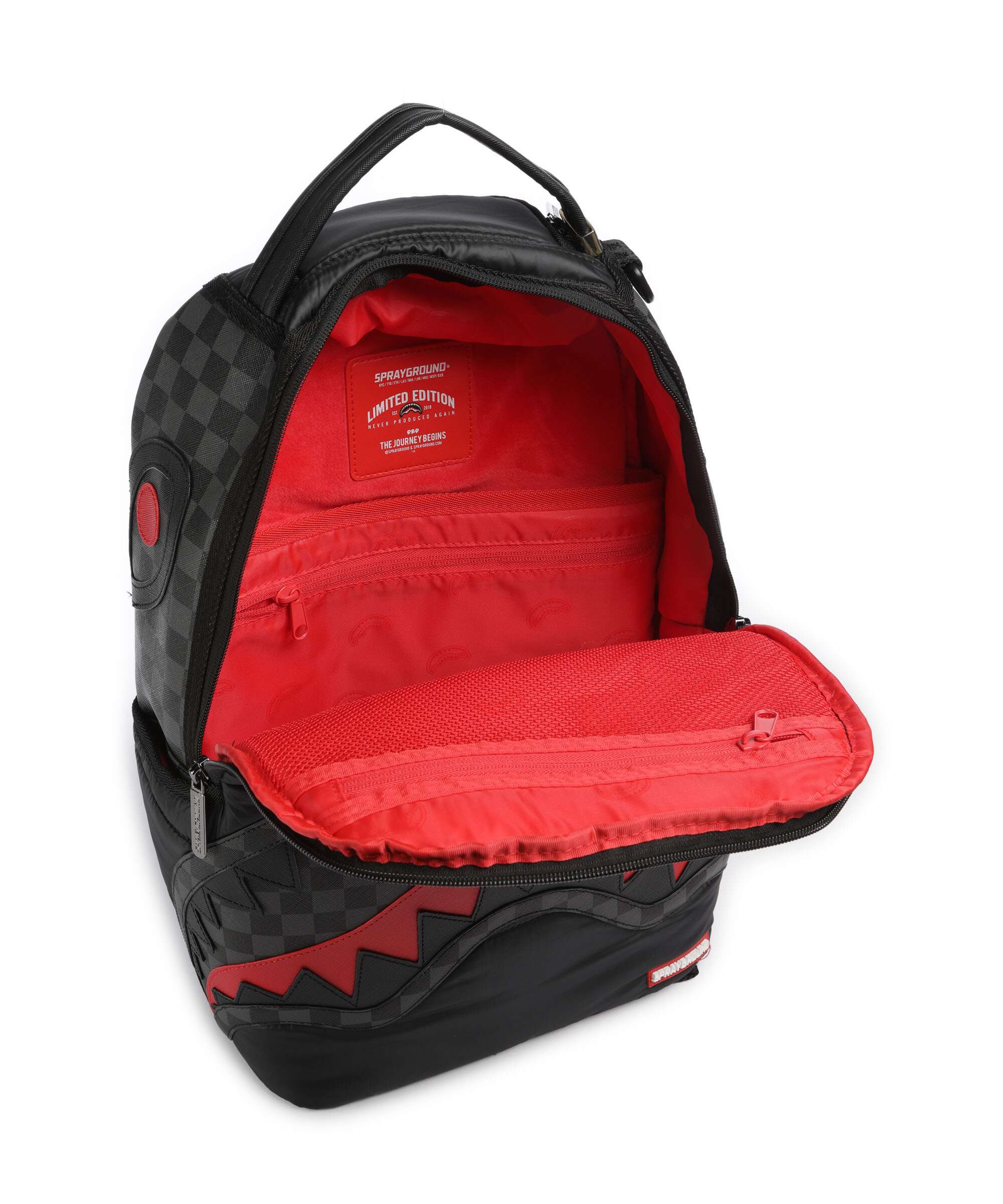 Sprayground Black Puffer Check Backpack black/grey