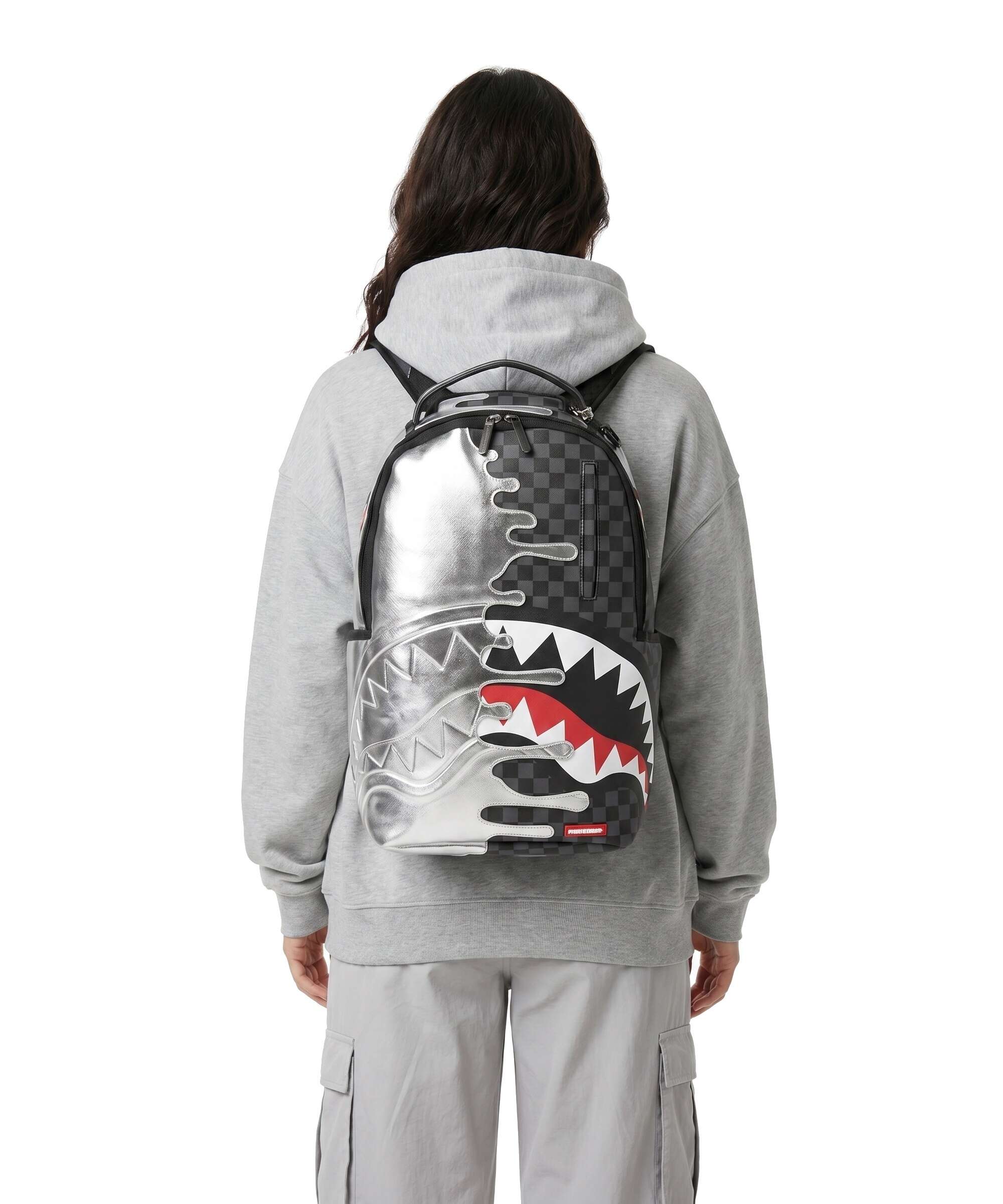 Sprayground Silver Side Drip Backpack silver