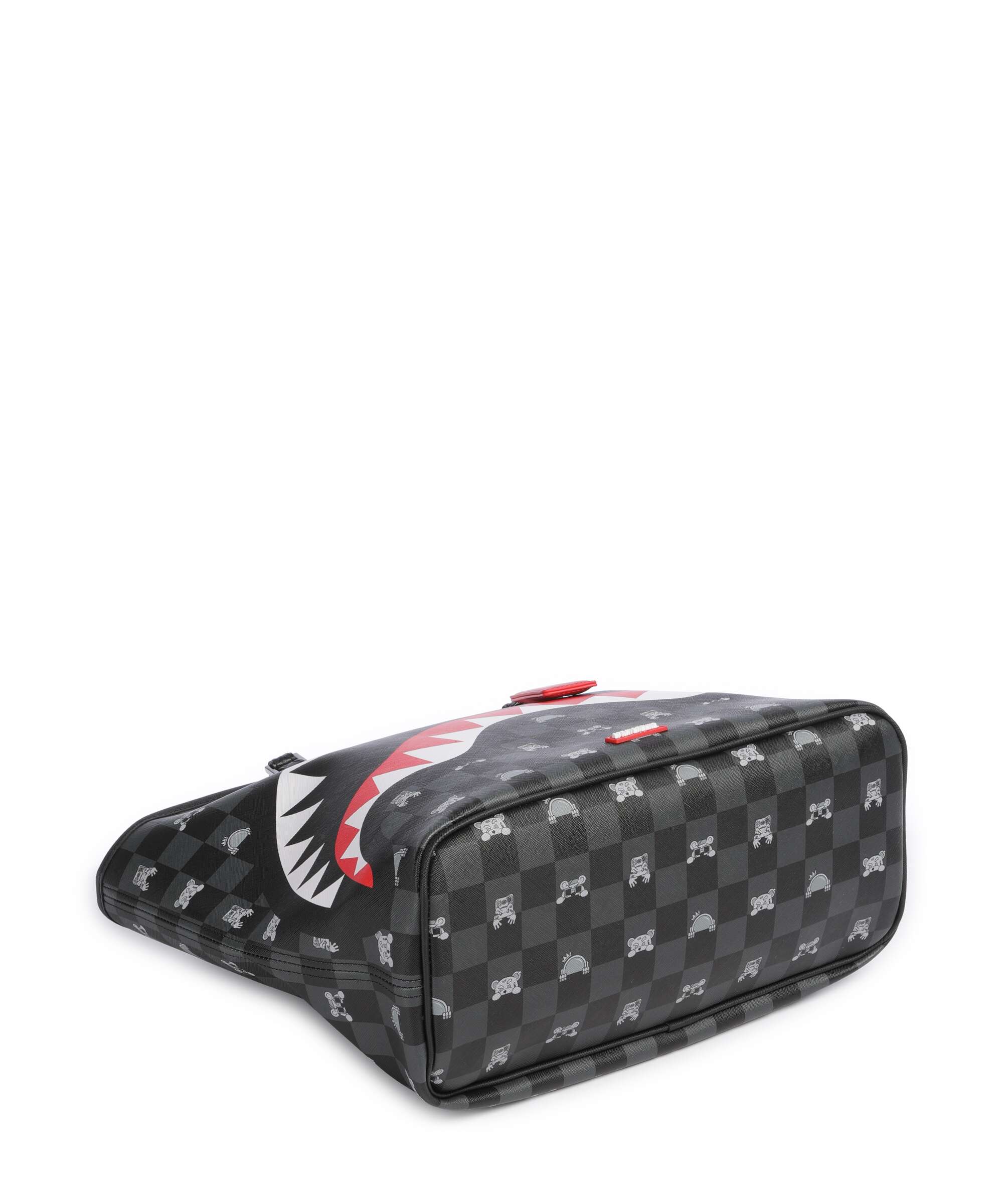 Sprayground Gray Peeking Character Check Tote bag black