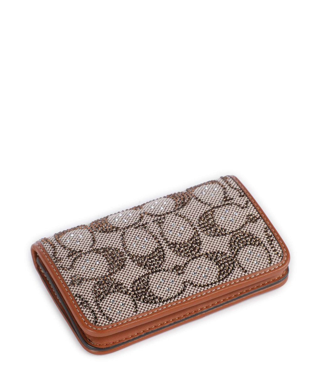 Coach Essential Crystal Signature Jacquard Wallet burnished amber