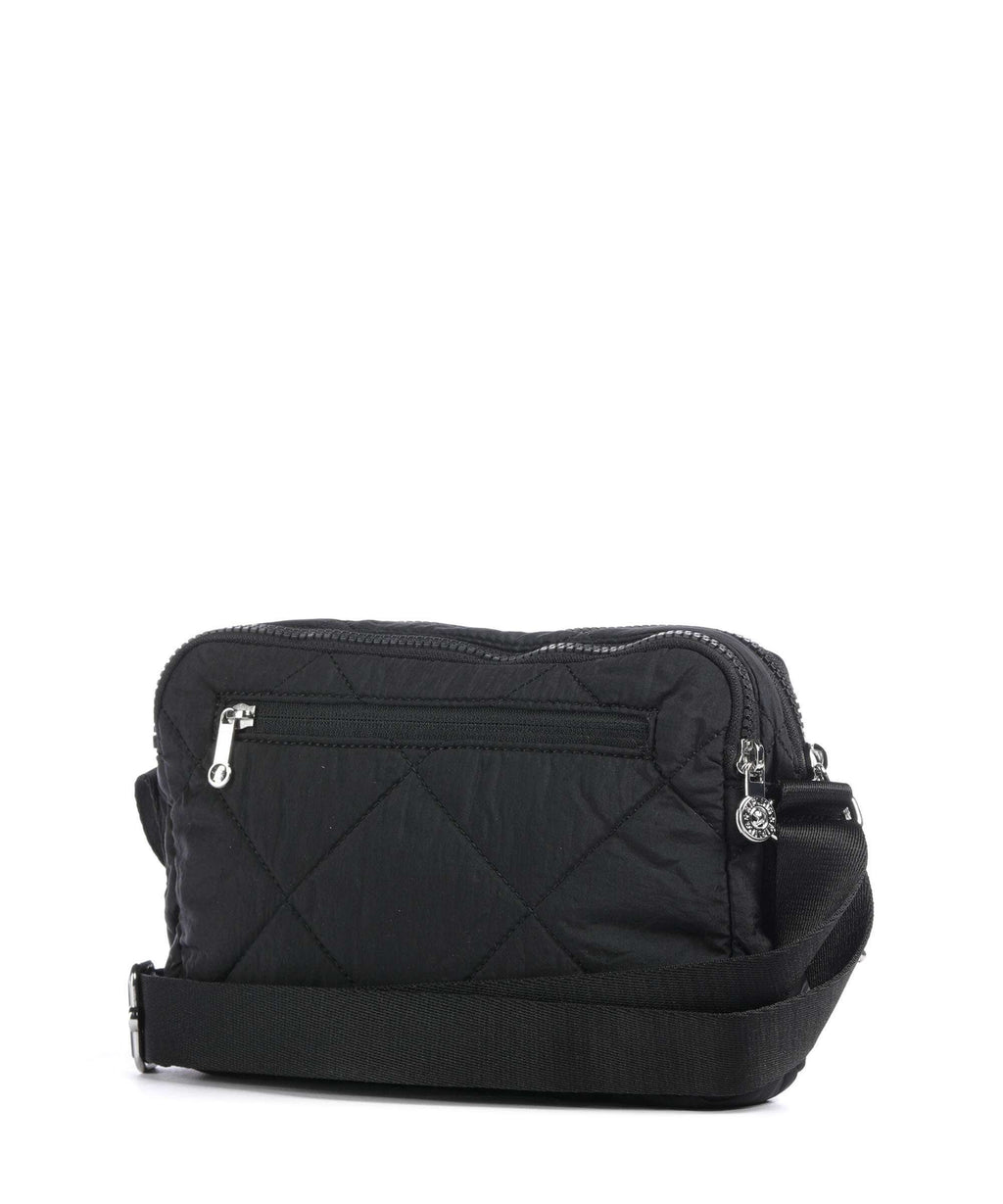 Kipling Crinkled Quilt Abanu M Zip Crossbody bag cosmic black