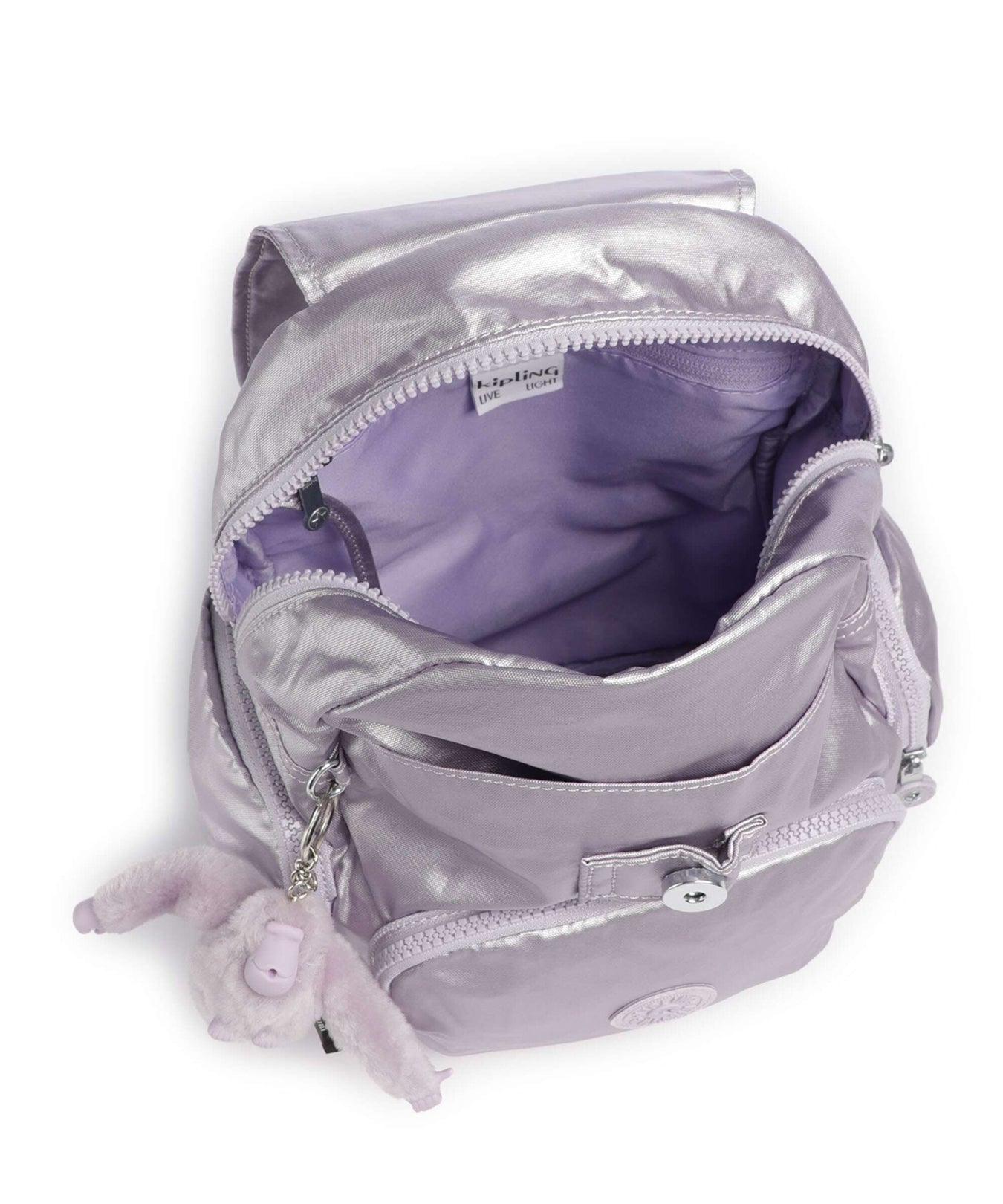 Kipling Basic City Zip Mini Backpack lilac moon/metallic