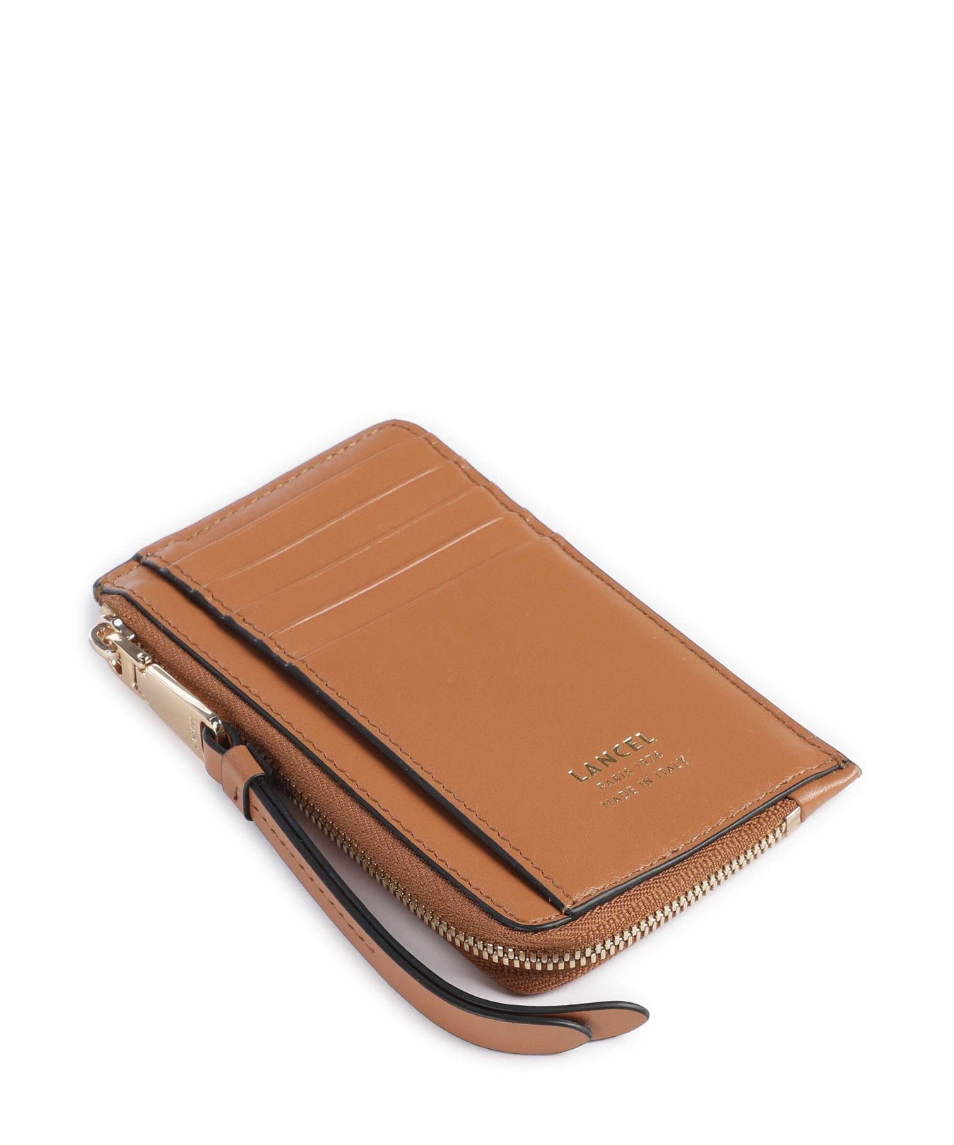 Lancel Origami Credit card holder camel
