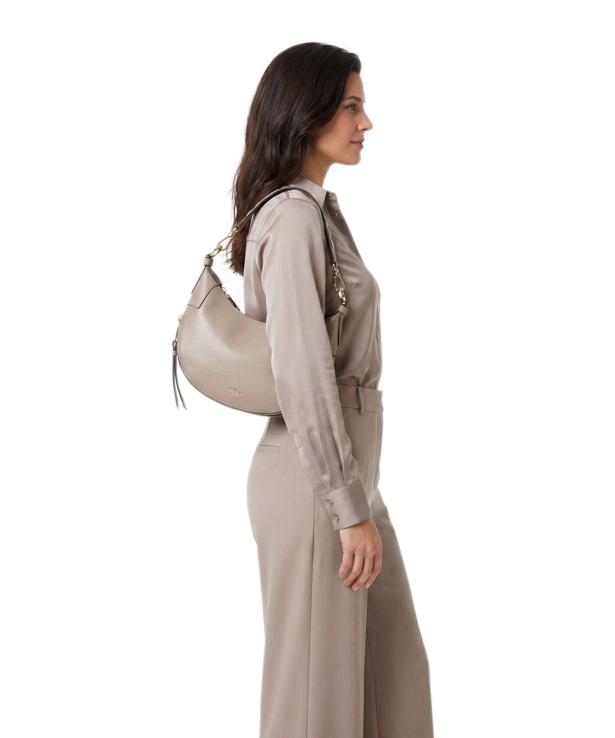 Lancel Origami S Hobo bag pebble