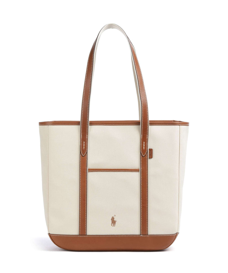 Polo Ralph Lauren Canvas Medium Tote bag ecru/cuoio