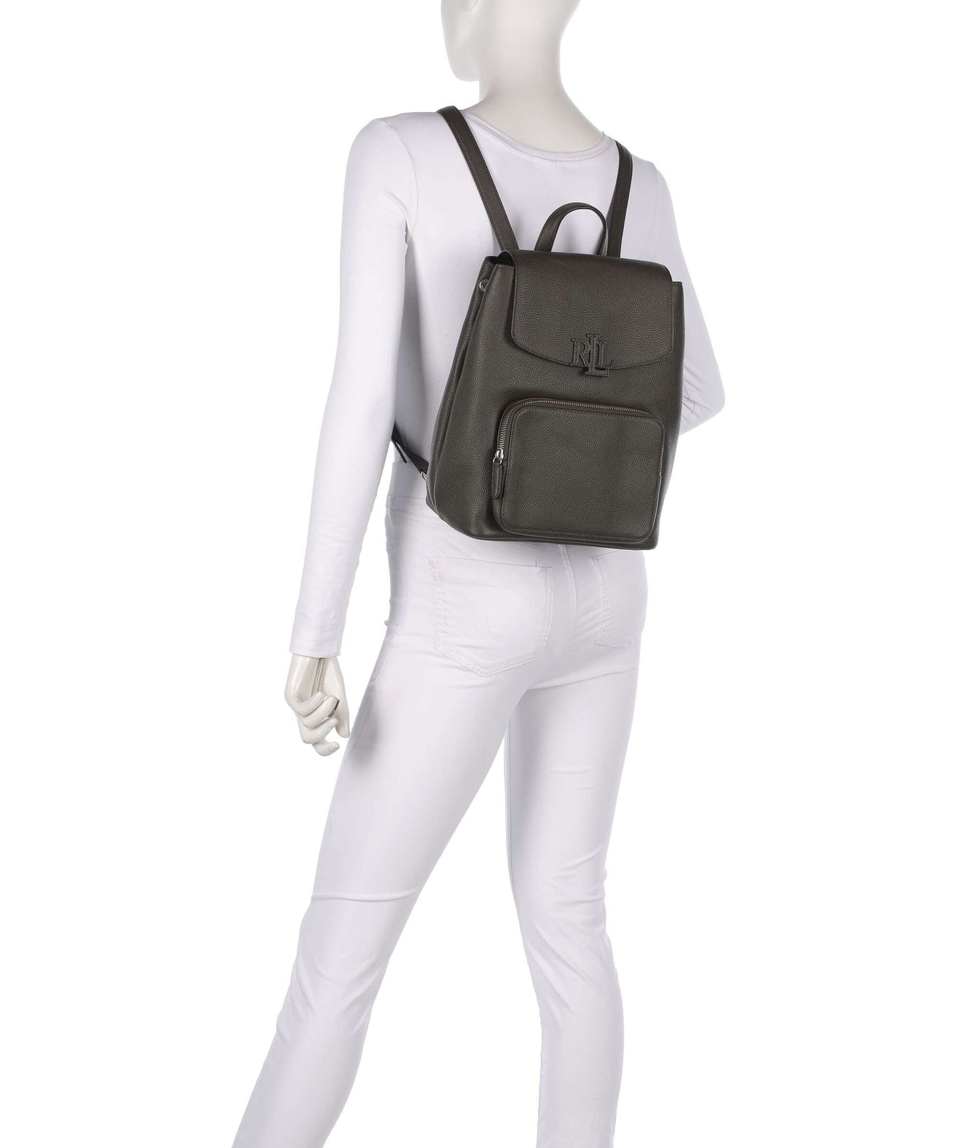 Lauren Ralph Lauren Cameryn Medium Backpack dark olive