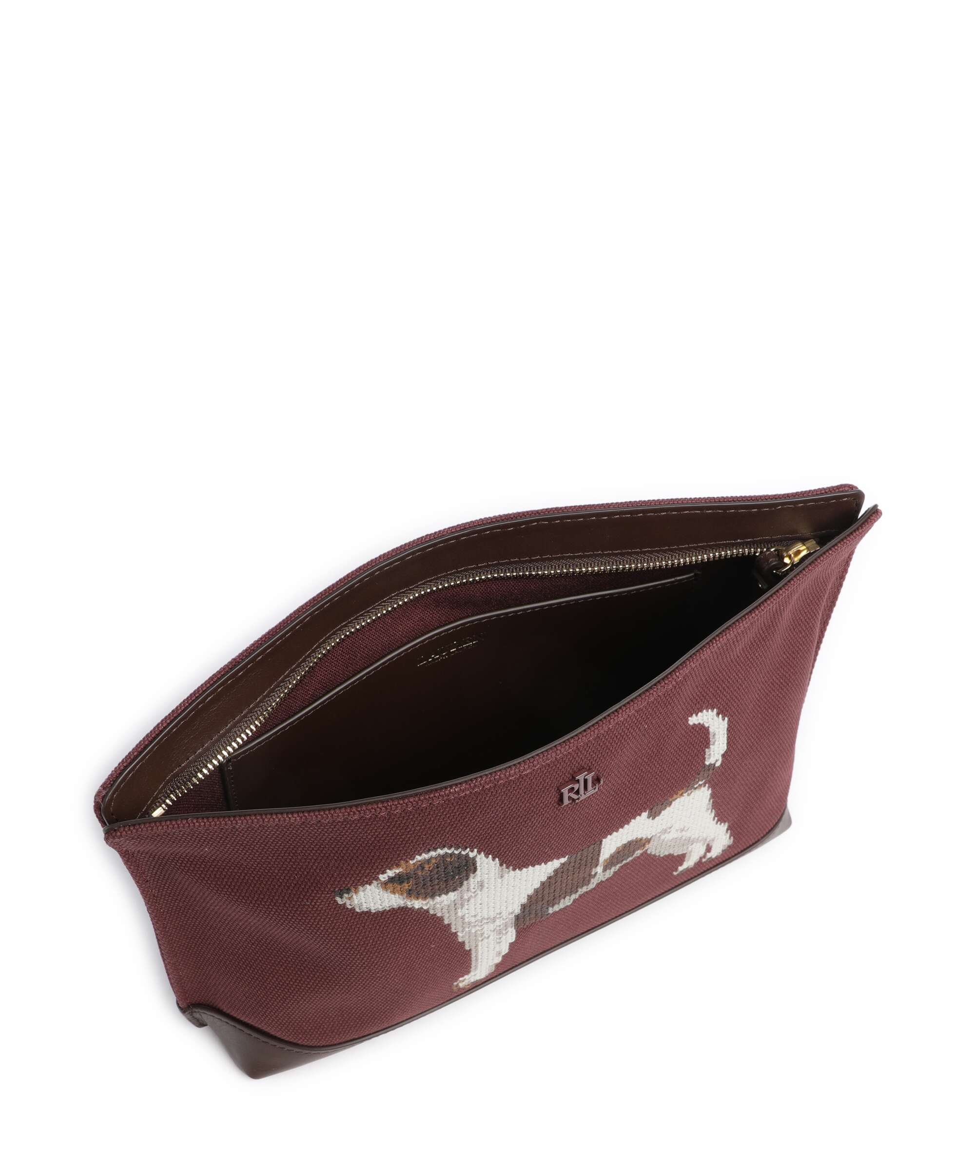Lauren Ralph Lauren Large Cosmetic bag dark garnet/chestnut brown
