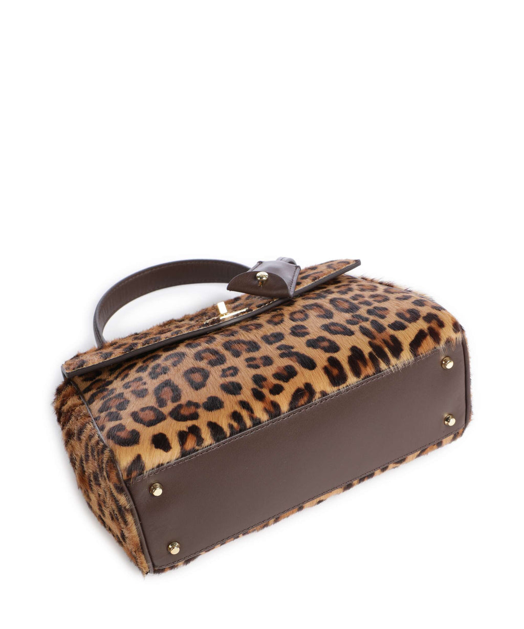 Lauren Ralph Lauren Farrah Small Handbag modern leopard/chestnut brown