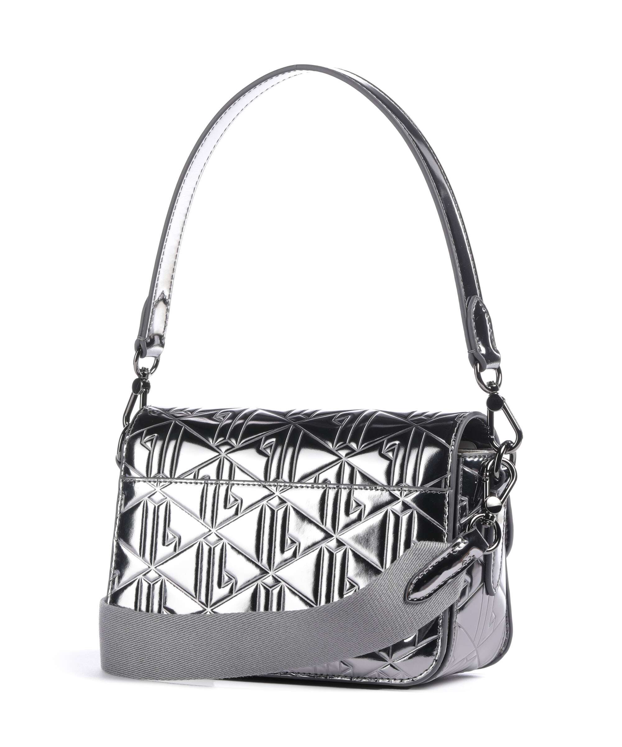 Lacoste Holiday Shoulder bag shiny dark silver