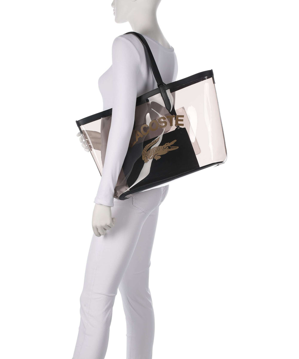 Lacoste Anna Tote bag transparent noir ermine