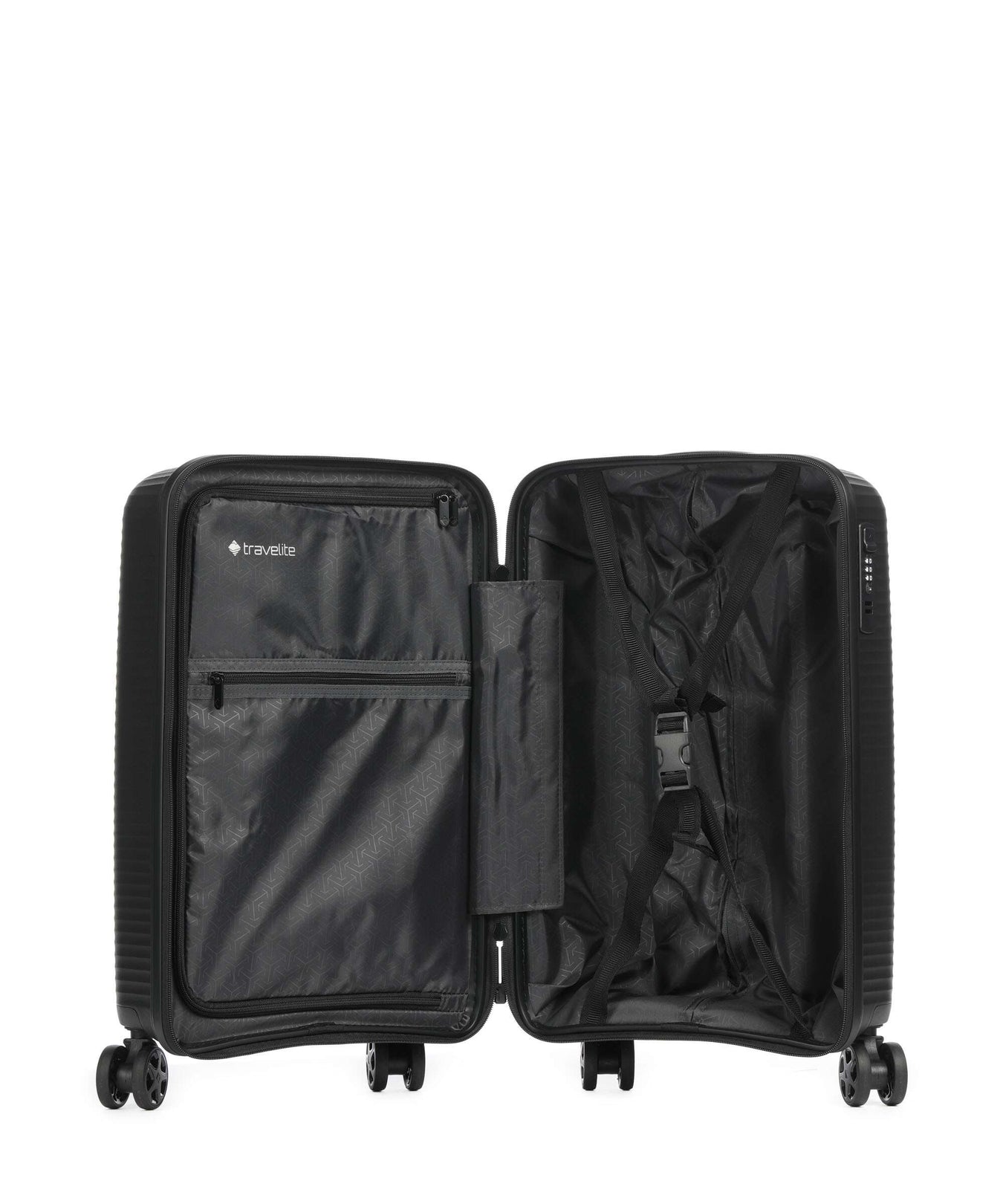 Travelite Air Stripe Slim Spinner (4 wheels) black