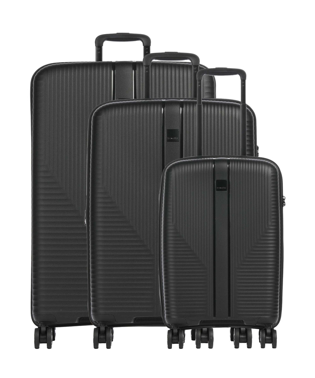 Travelite Air Stripe Slim Suitcase set (4 wheels) black