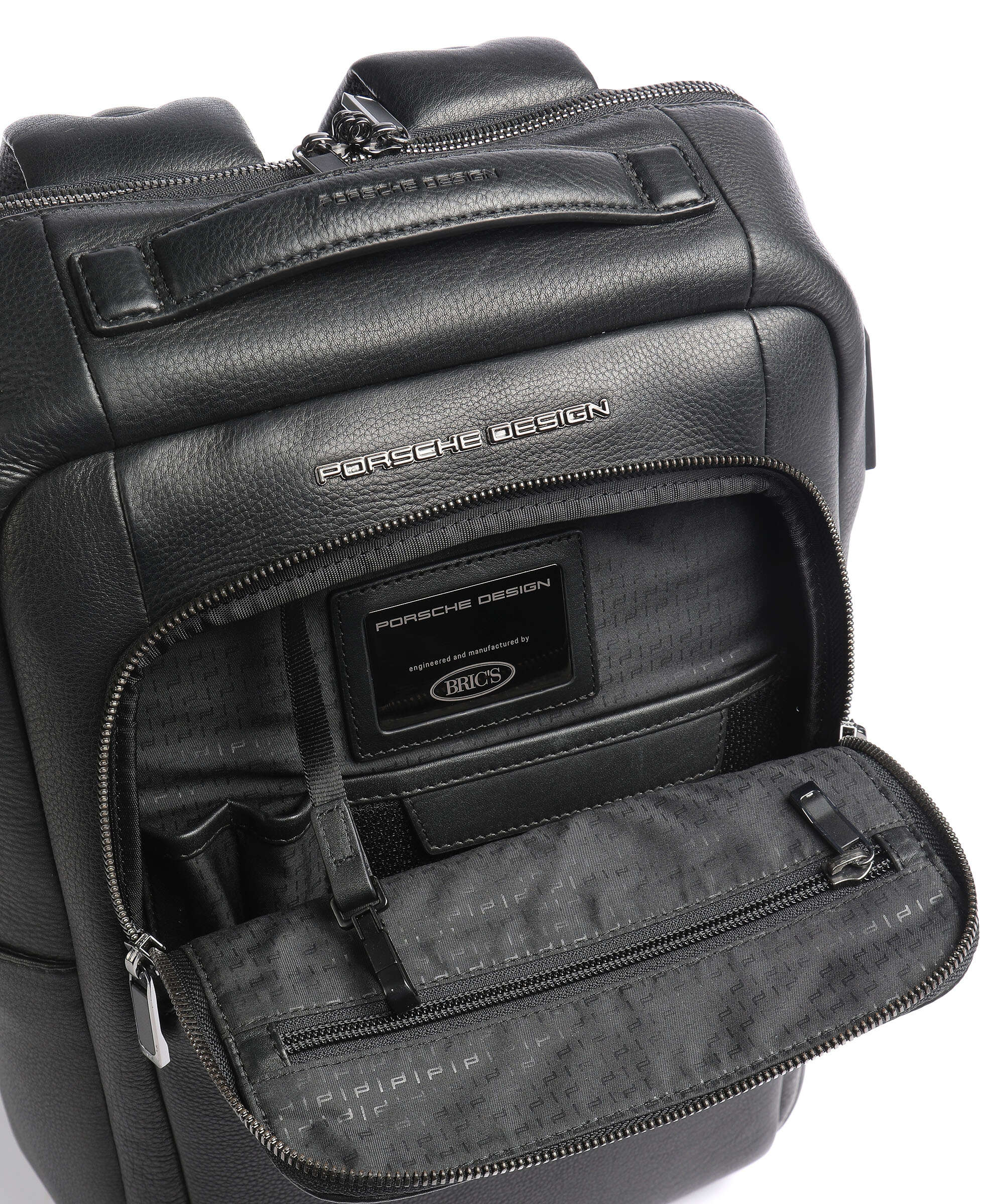 Porsche Design Roadster Leather Laptop backpack black