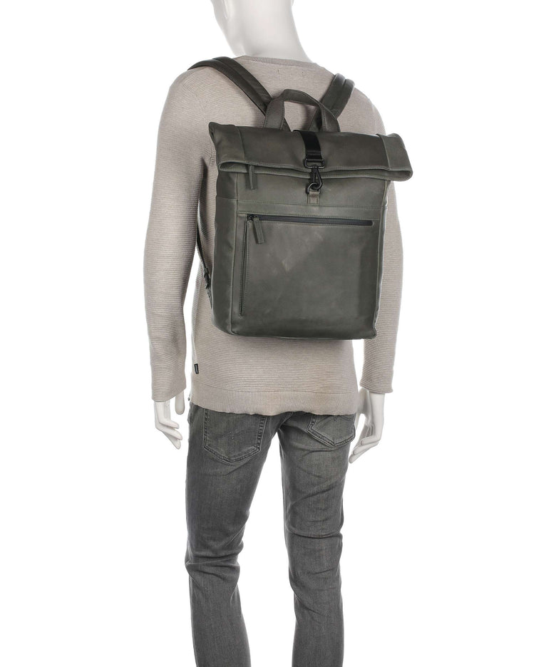 Leonhard Heyden Den Haag Rolltop backpack oliv