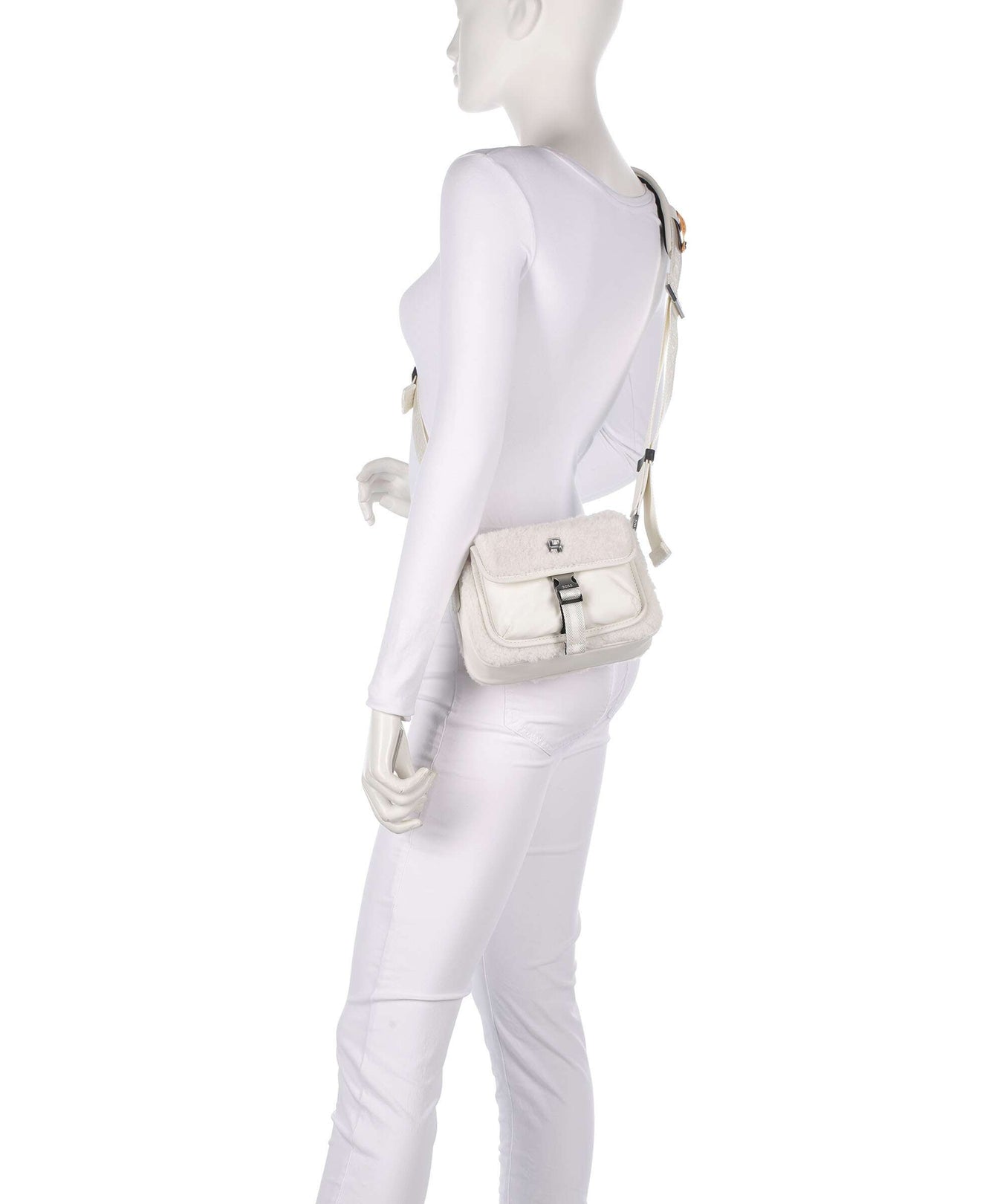BOSS B Icon Crossbody bag open white