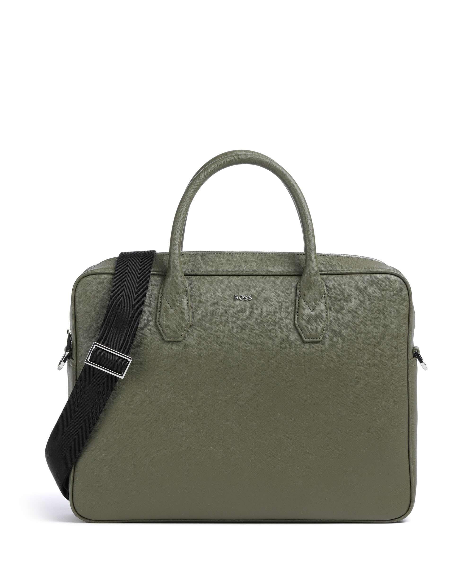 BOSS Northon Briefcase open green