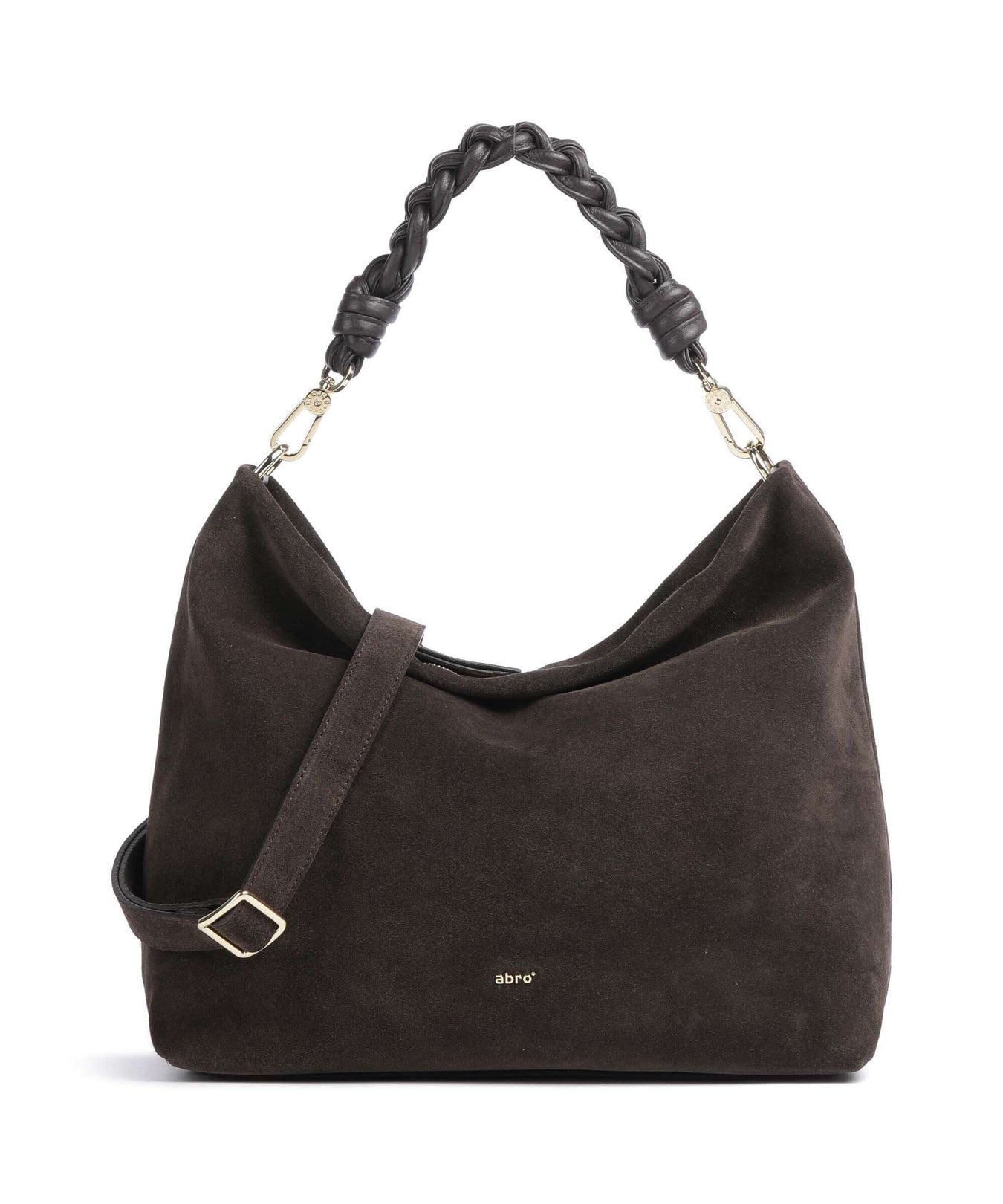 Abro Suede Soley Hobo bag brown