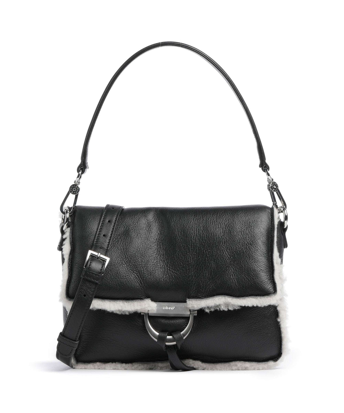 Abro Shearling Temi Shoulder bag black/white