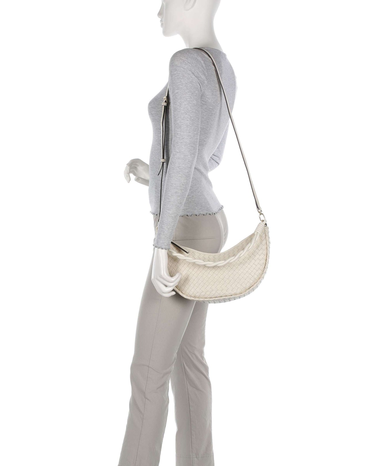 Abro Piuma Moon Shoulder bag beige