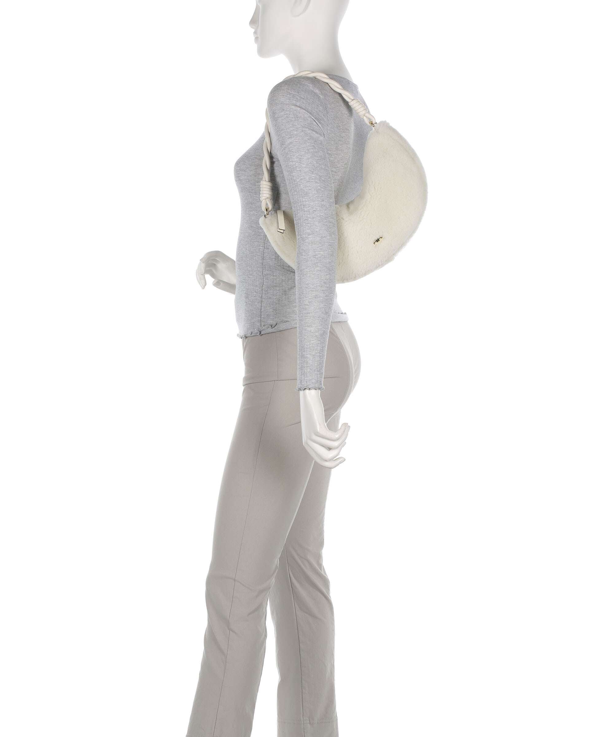 Abro Shearling Moon Shoulder bag milk