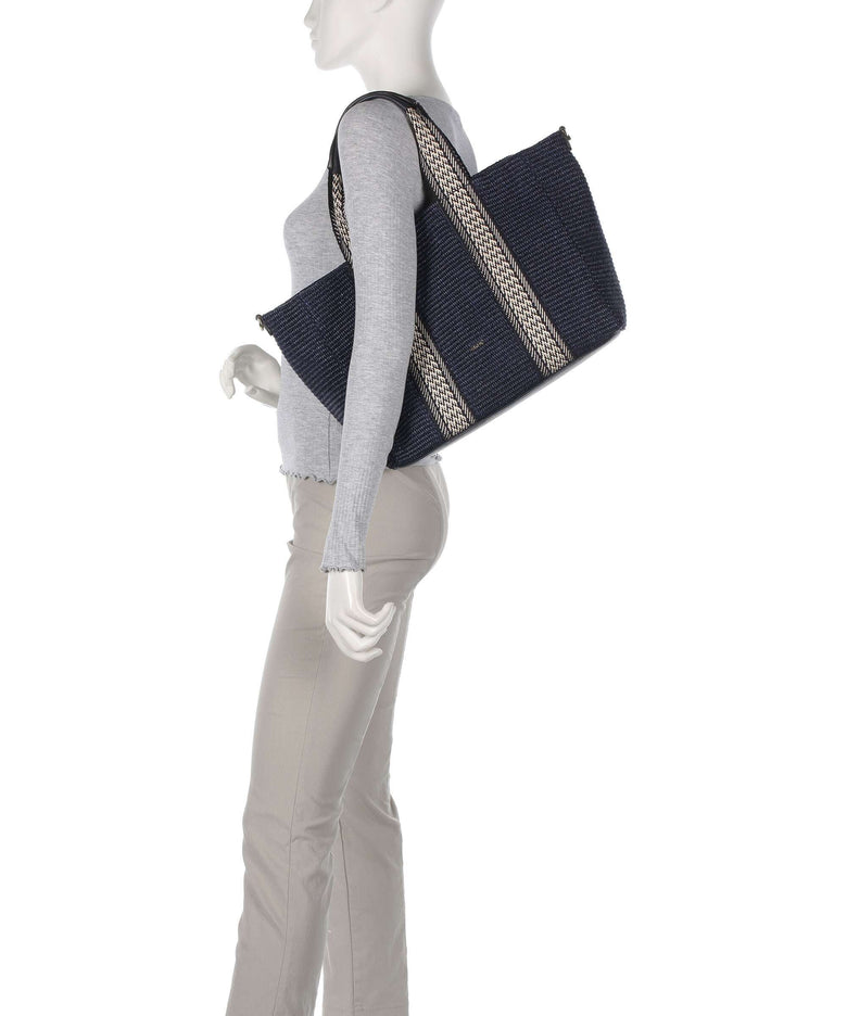 Abro Raffia Kaia Tote bag navy