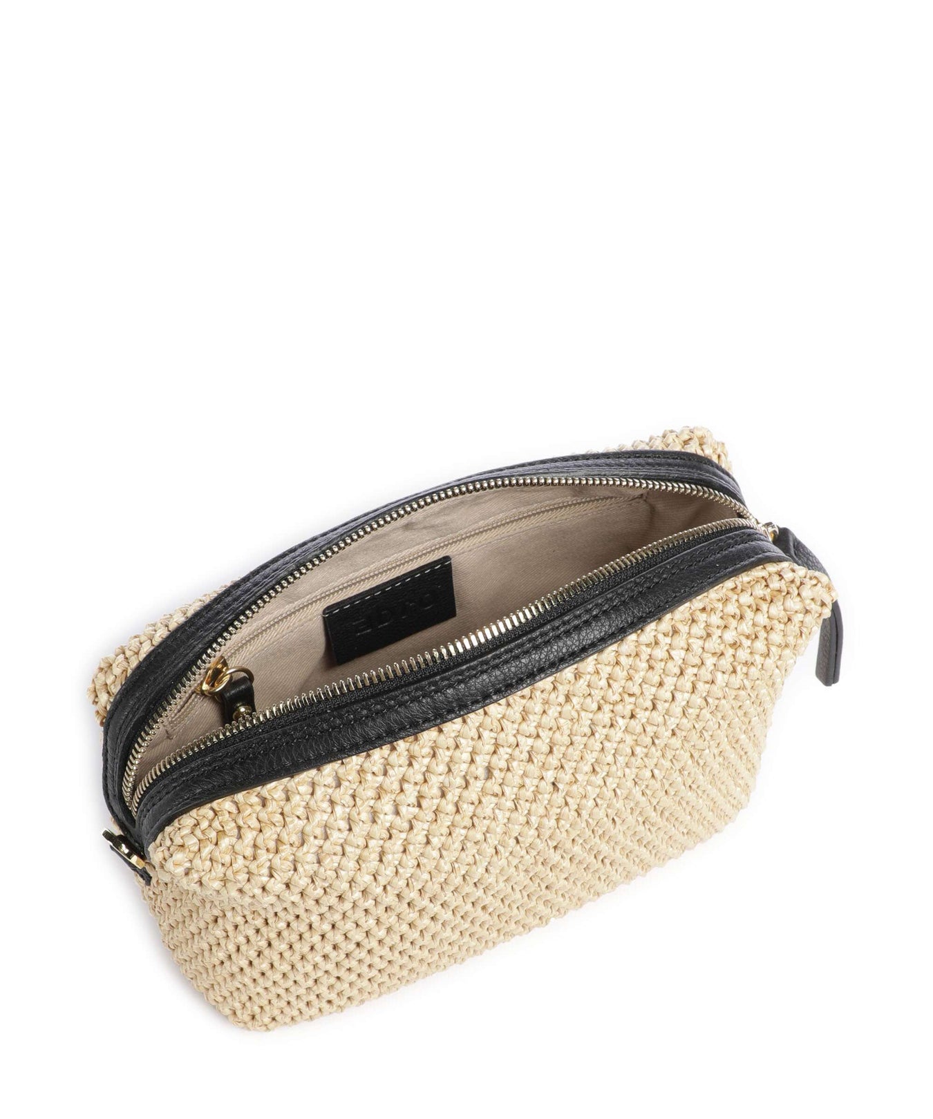 Abro Maglia Raffia Kaia Crossbody bag natural/black