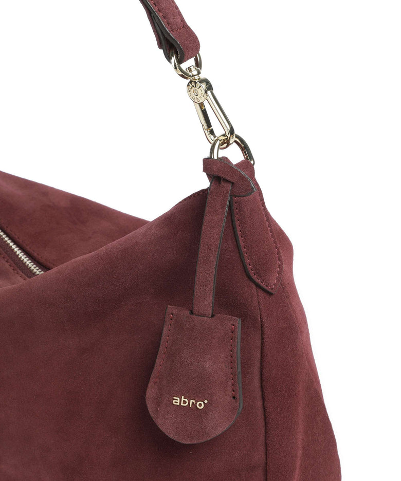 Abro Suede Juna Small Hobo bag bordeaux