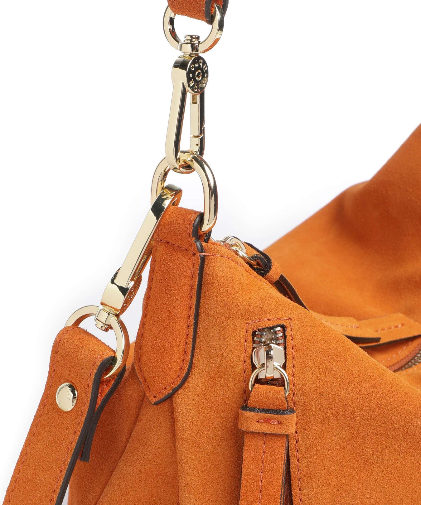 Abro Suede Juna Small Hobo bag orange