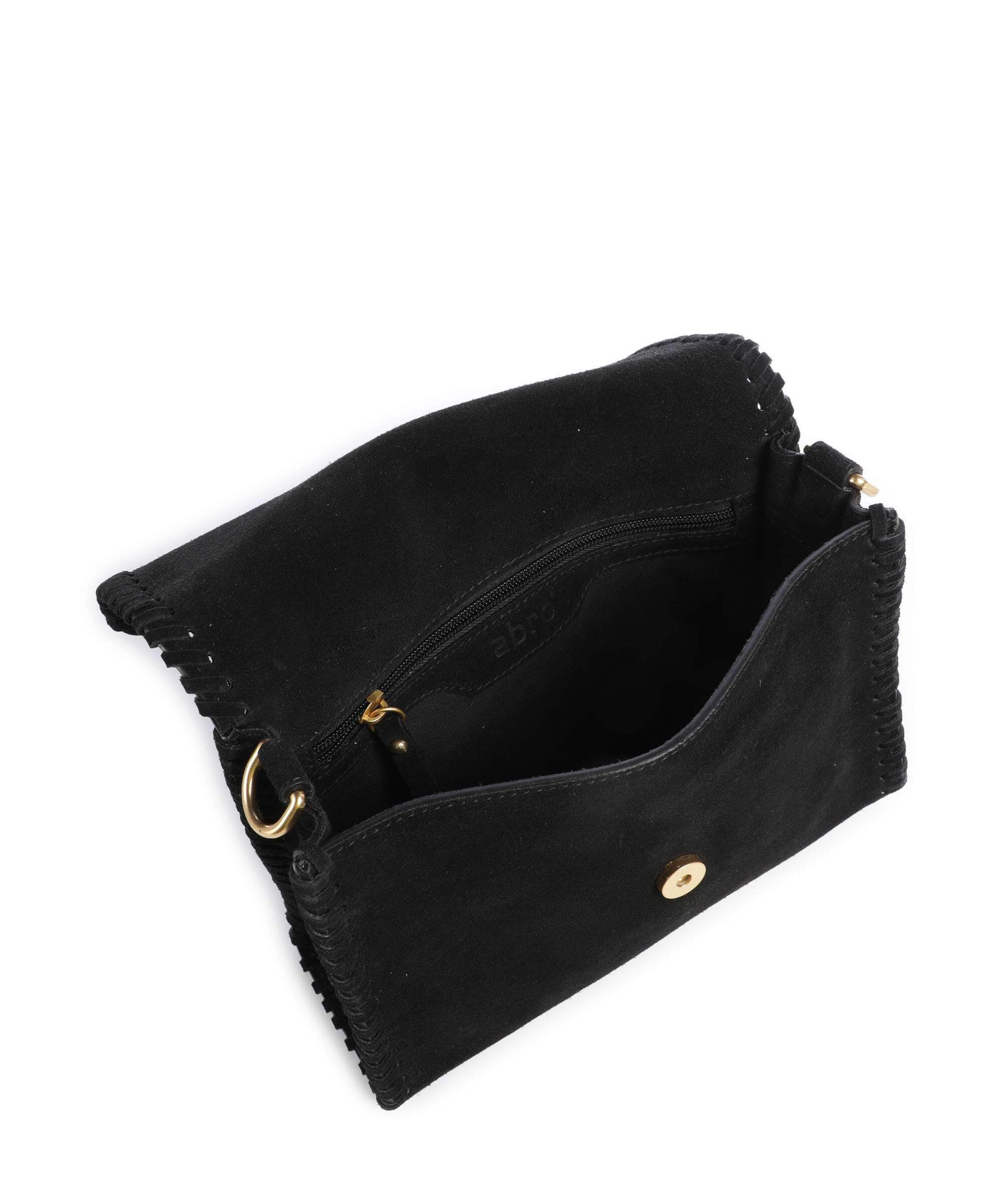 Abro Suede Temi Stitch Shoulder bag black/gold