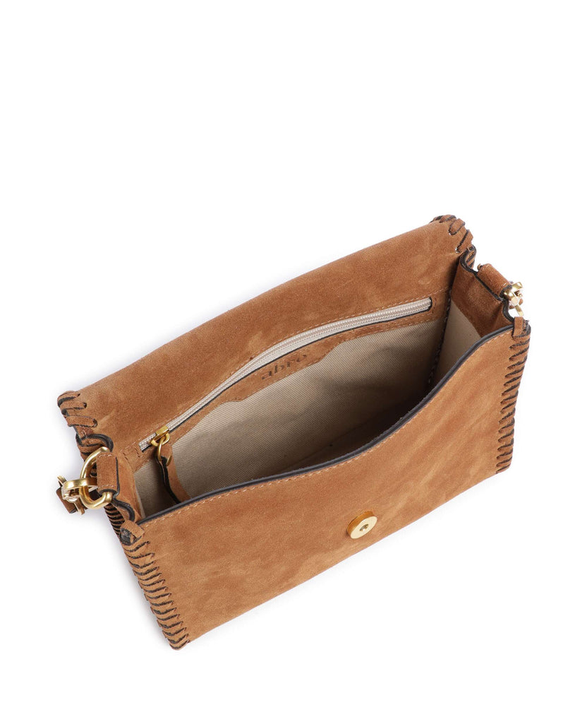 Abro Suede Temi Stitch Shoulder bag cuoio