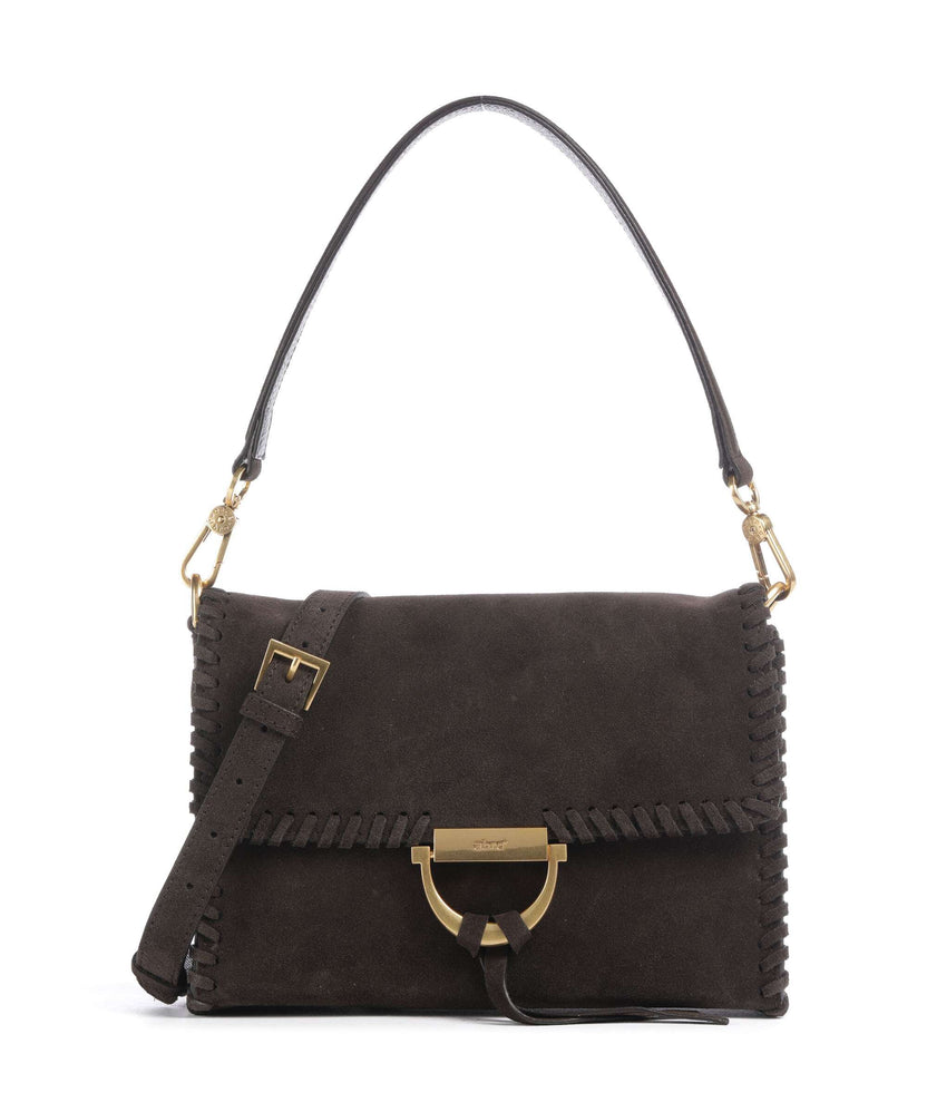 Abro Suede Temi Stitch Shoulder bag dark brown