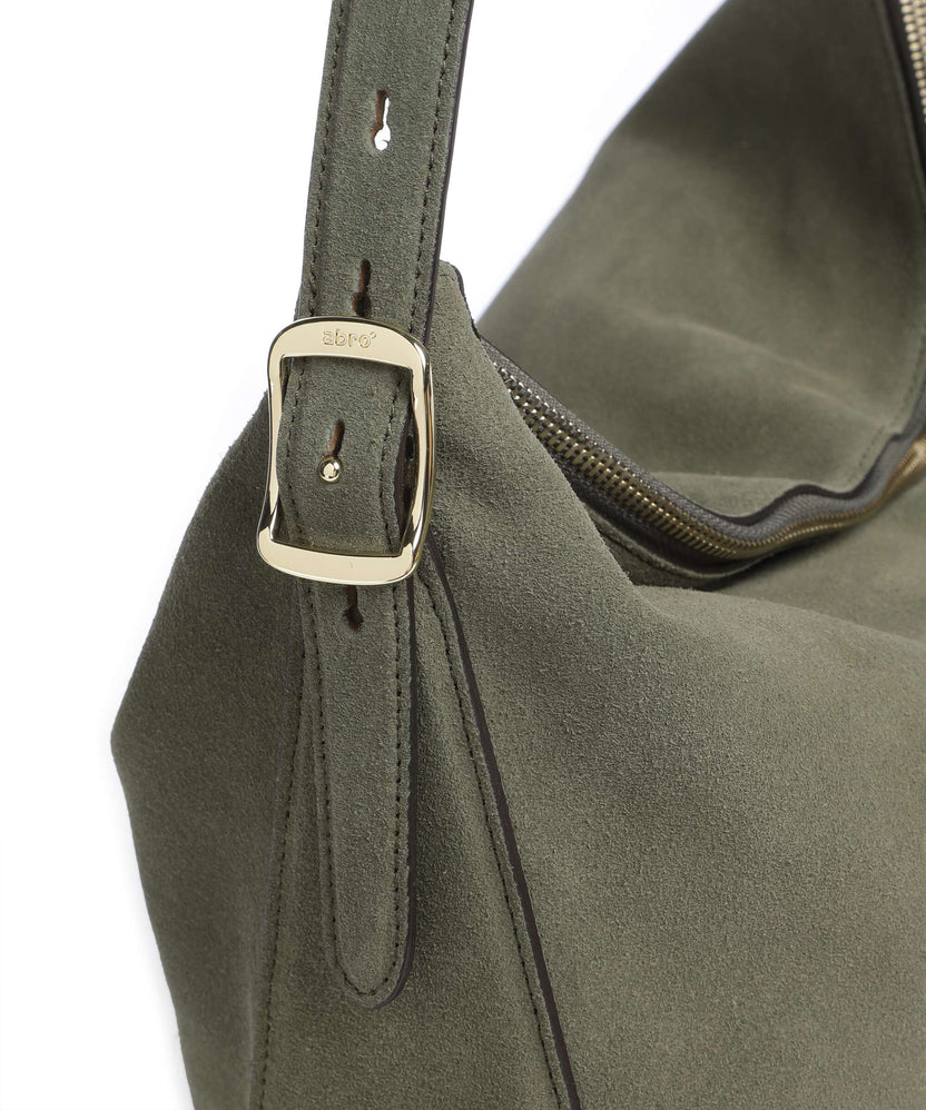 Abro Suede Carina Hobo bag oliv