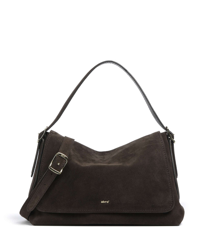 Abro Suede Carina Hobo bag dark brown