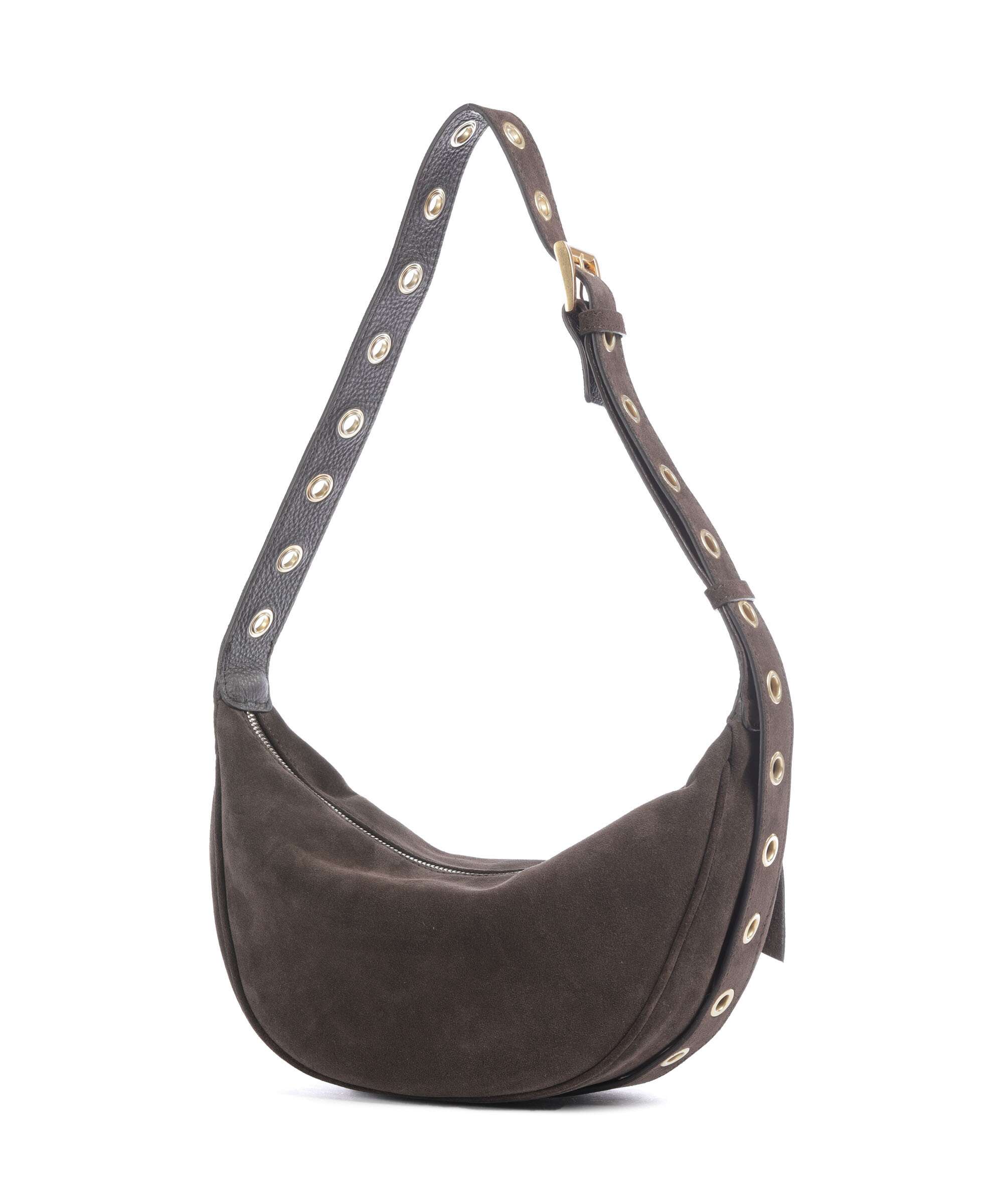 Abro Suede By My Side Small Shoulder bag dark brown