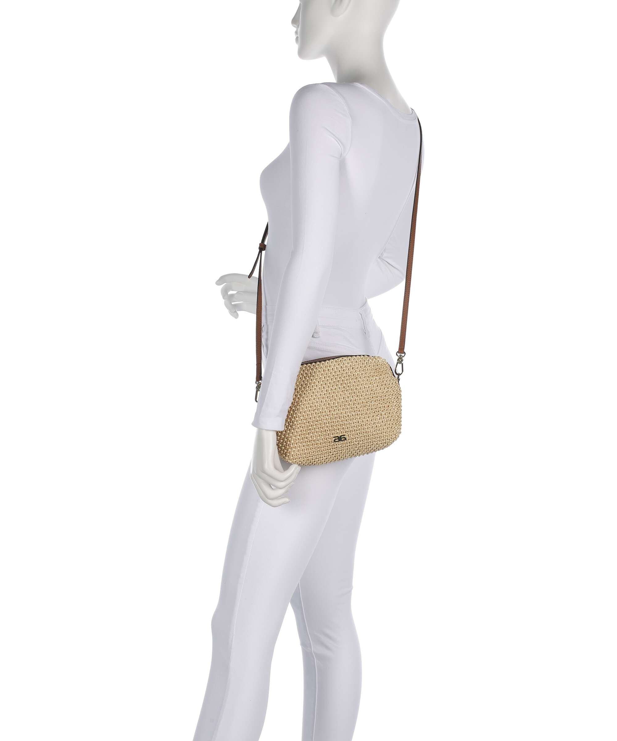 Abro Maglia Raffia Kaia Crossbody bag natural/nut