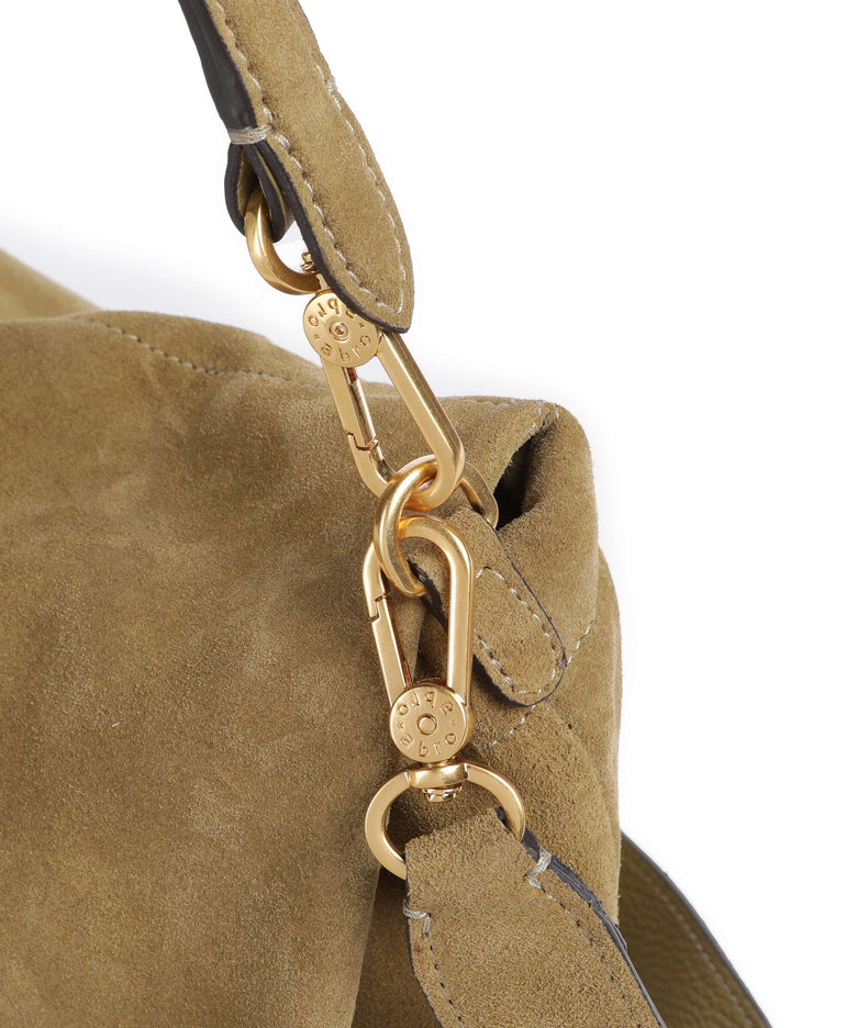 Abro Suede Temi Large Shoulder bag mud