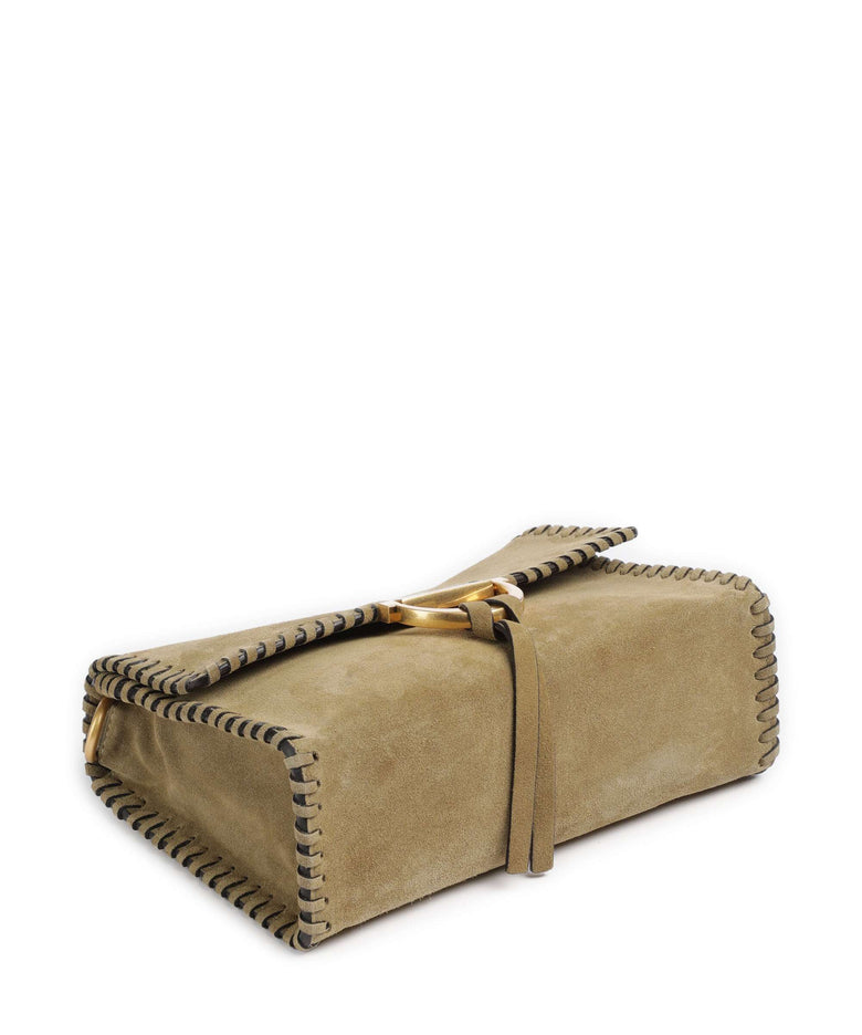 Abro Suede Temi Stitch Shoulder bag mud