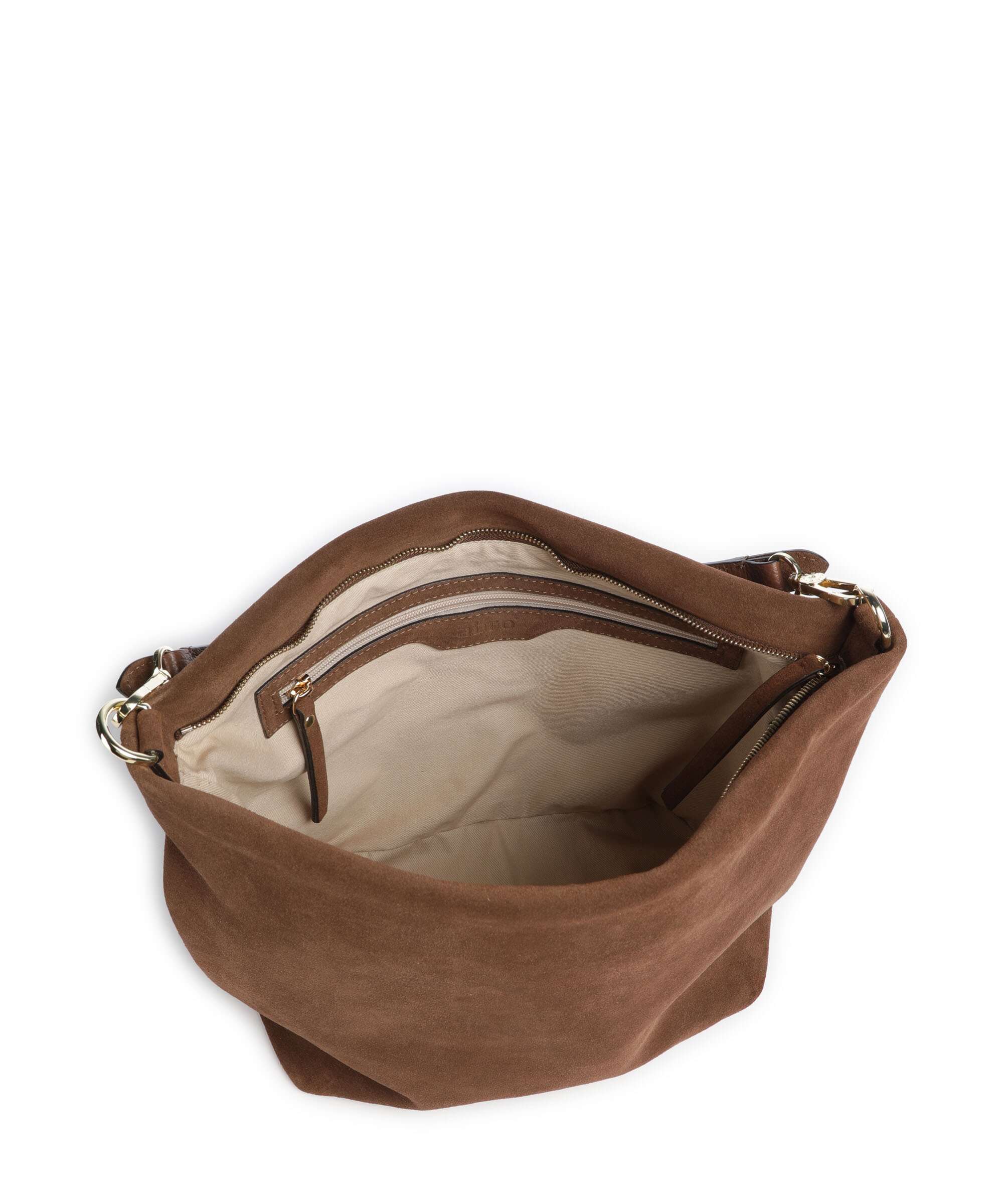 Abro Suede Ebony Hobo bag wood