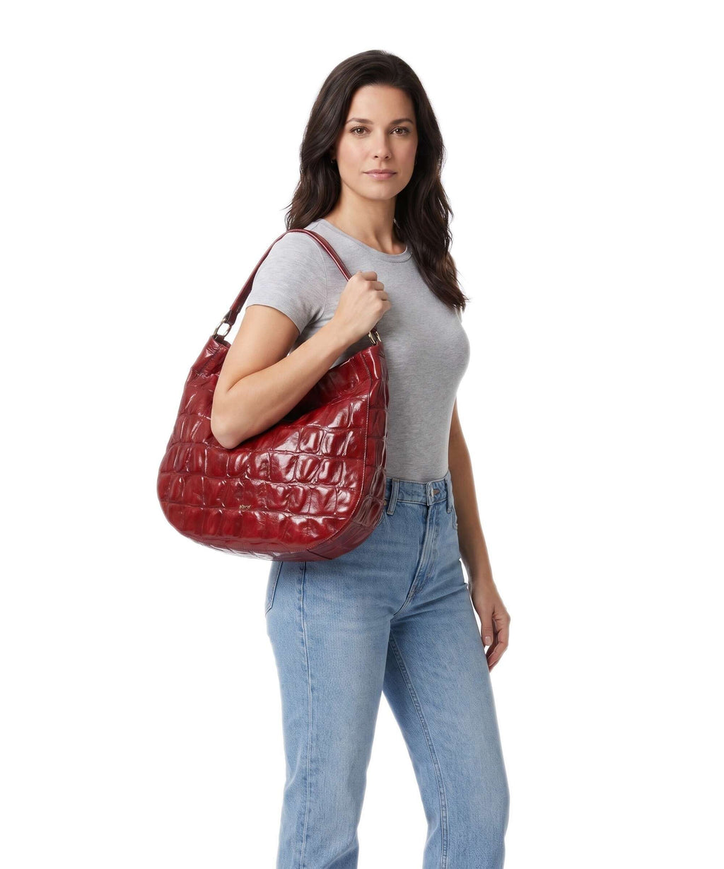 Abro Maxxi Cocco Mia Hobo bag ruby