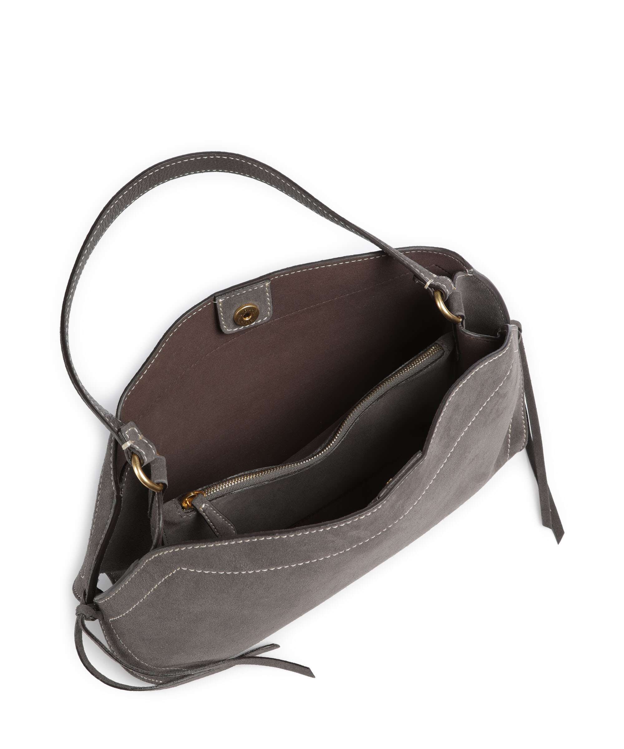 Abro Suede Necessity Small Shoulder bag grey
