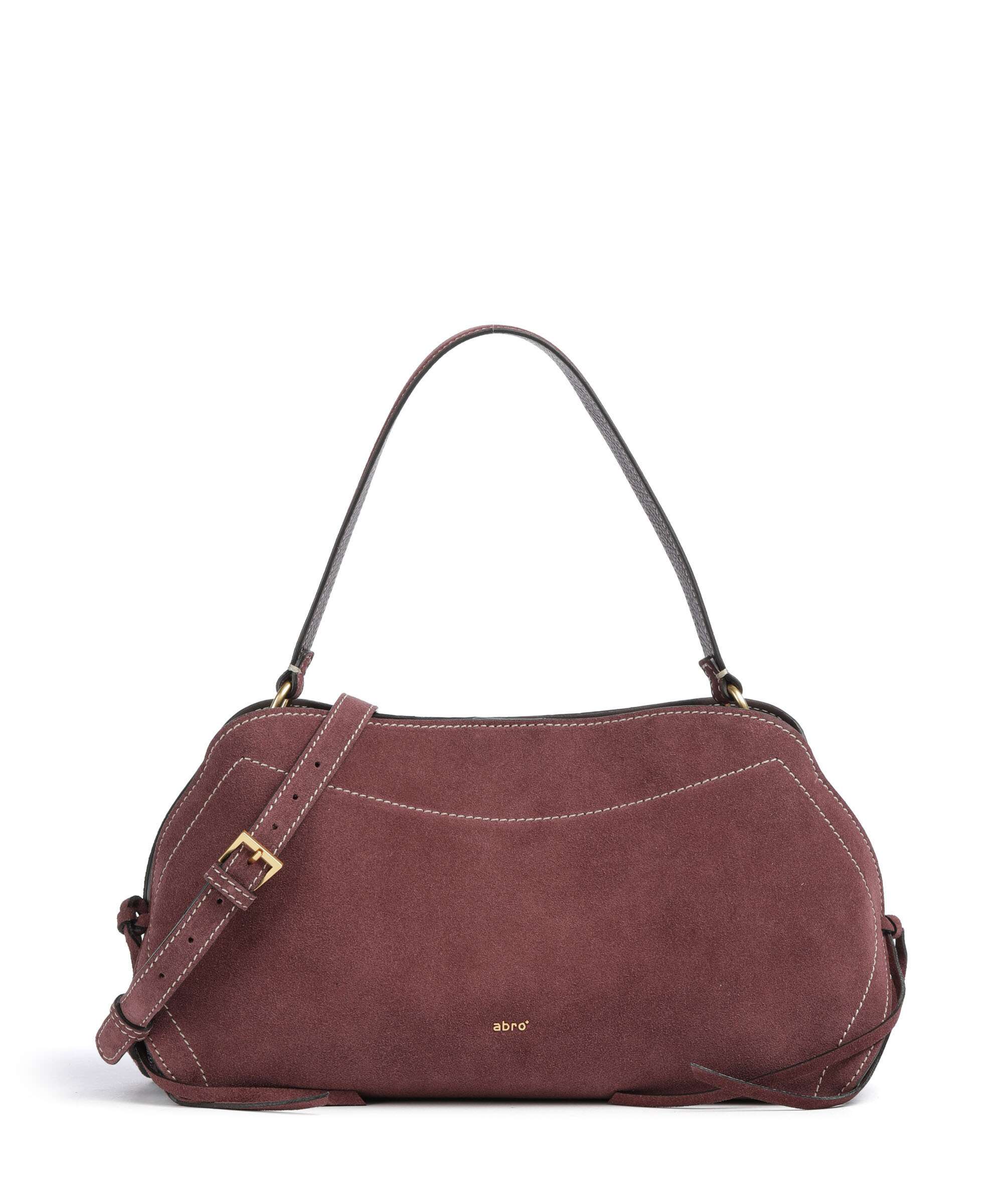 Abro Suede Necessity Small Shoulder bag burgundy