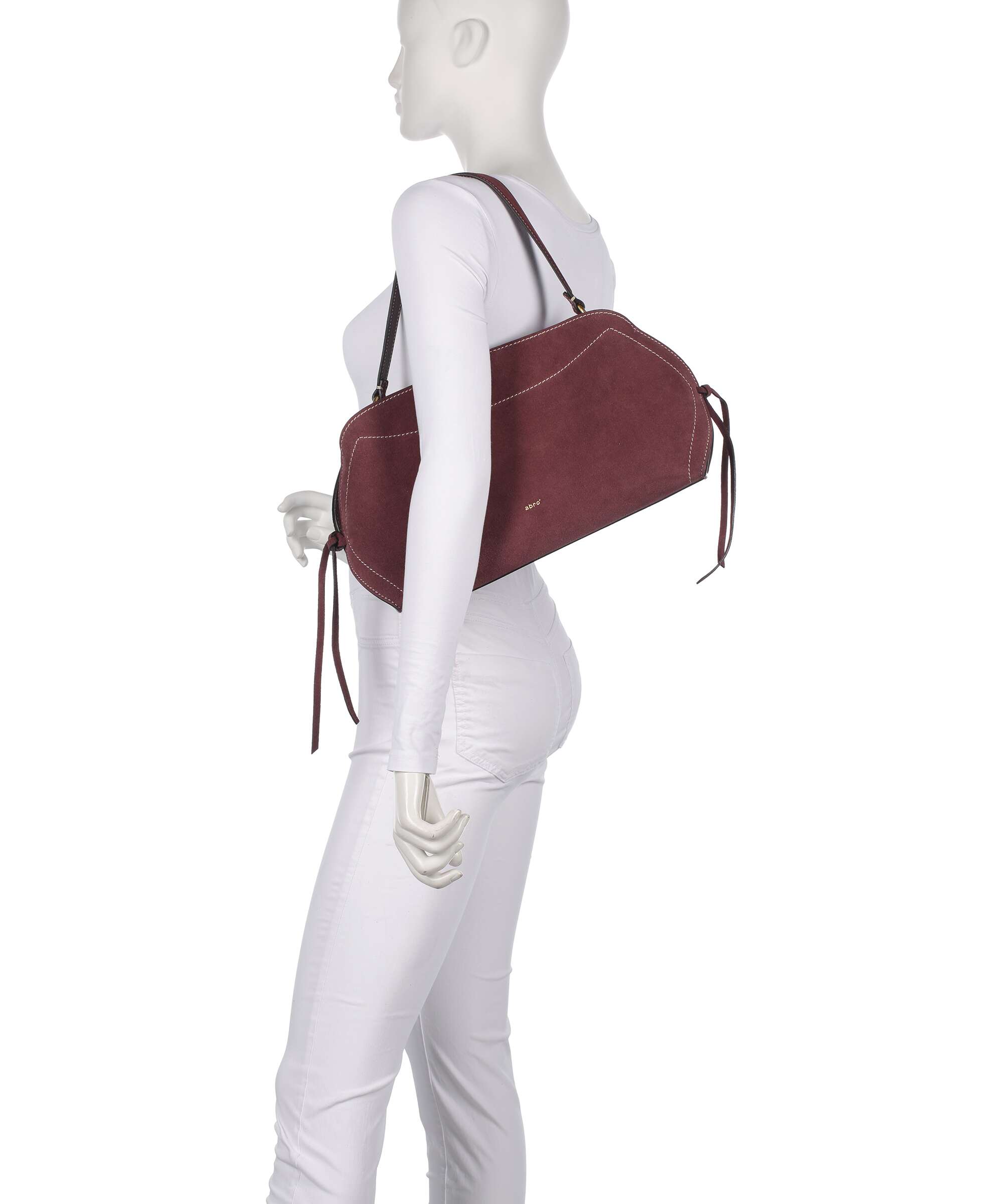 Abro Suede Necessity Small Shoulder bag burgundy