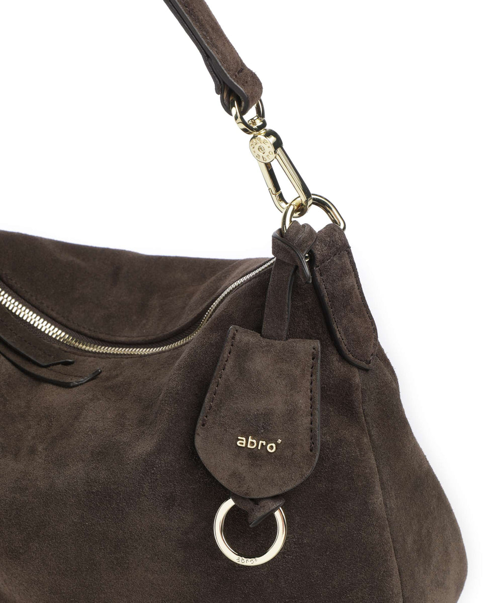 Abro Suede Juna Small Hobo bag dark brown