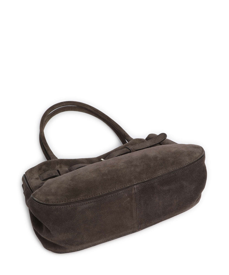 Abro Suede Jill Shoulder bag dark brown